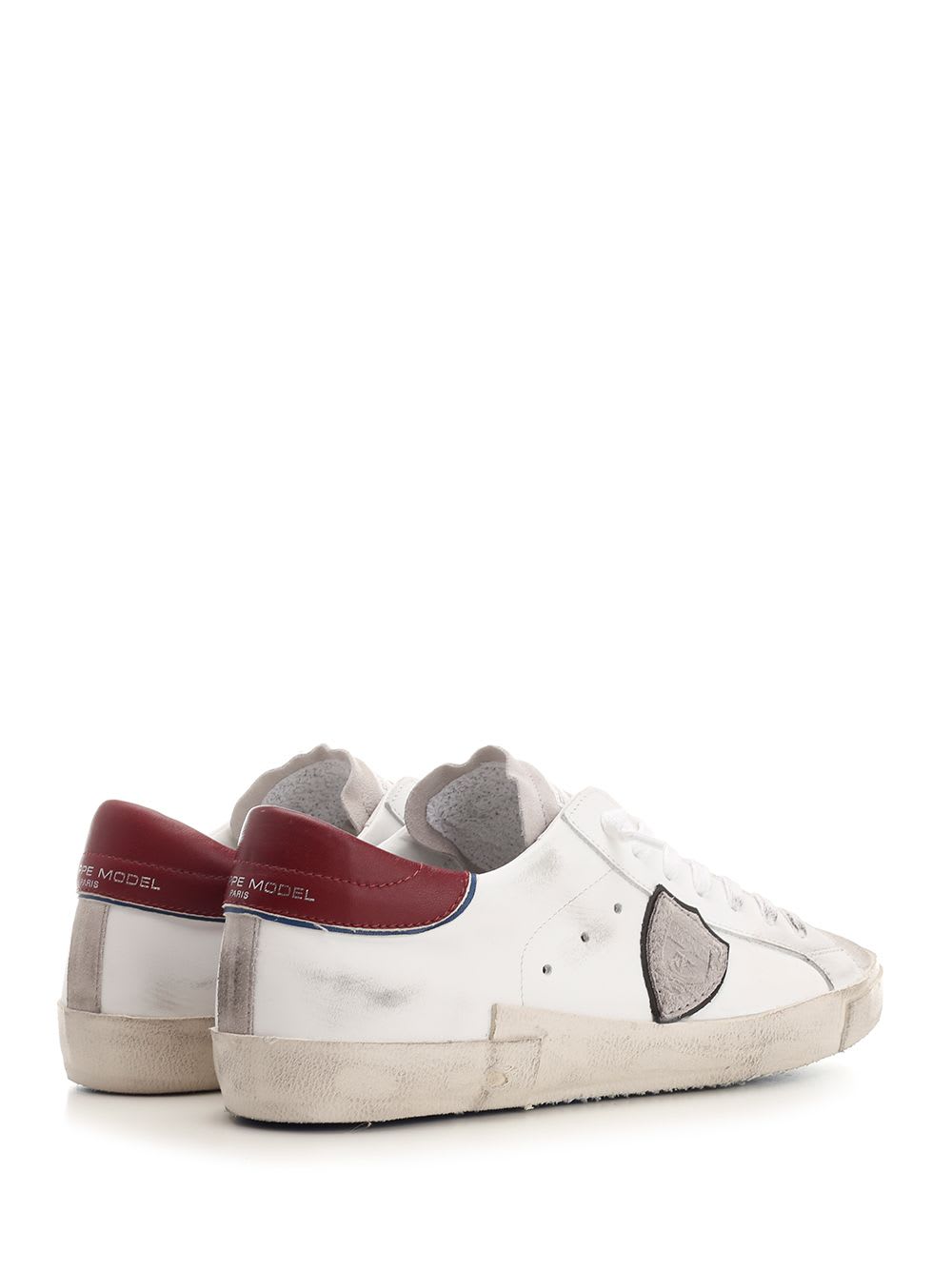 Shop Philippe Model Paris Sneakers In Bianco E Bordeaux