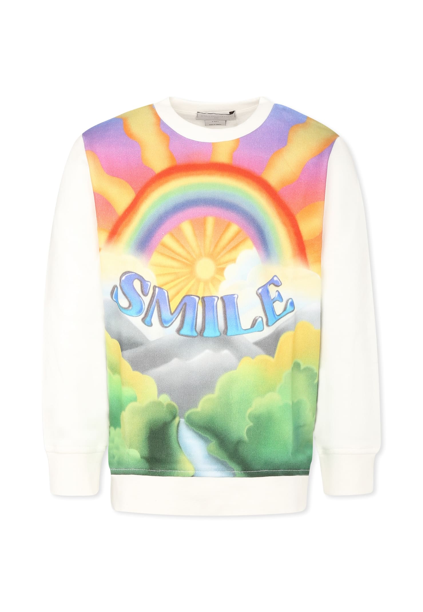 Stella Mccartney Smile Print Sweatshirt In White
