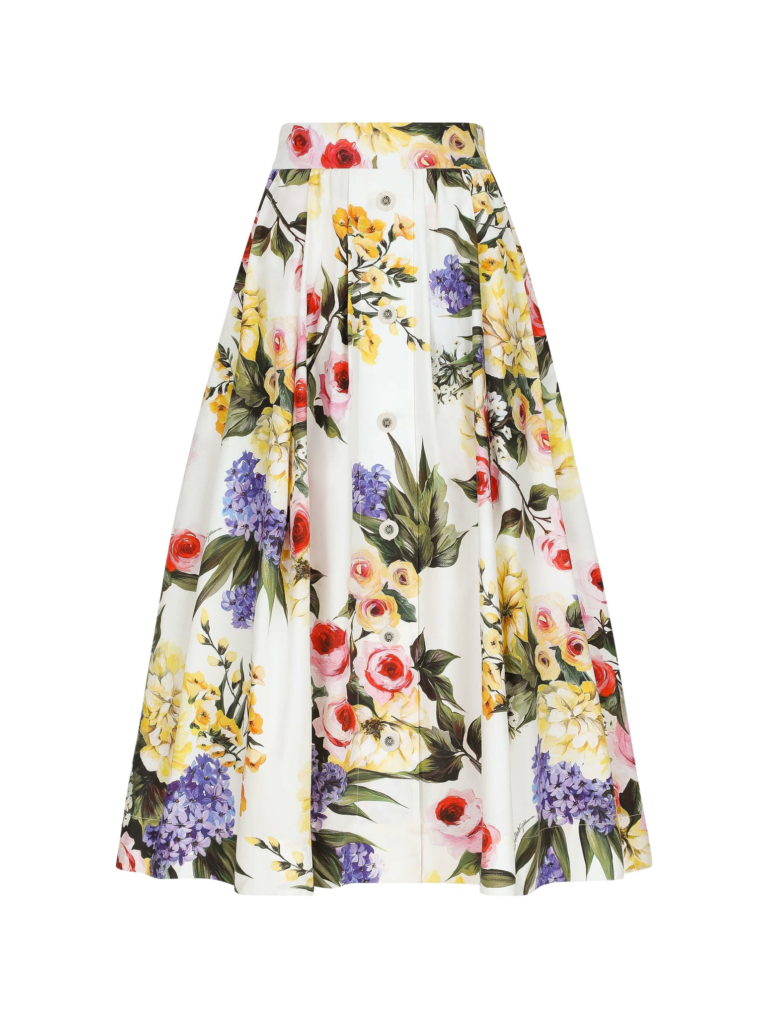 Shop Dolce & Gabbana Skirt In Yb Garden White