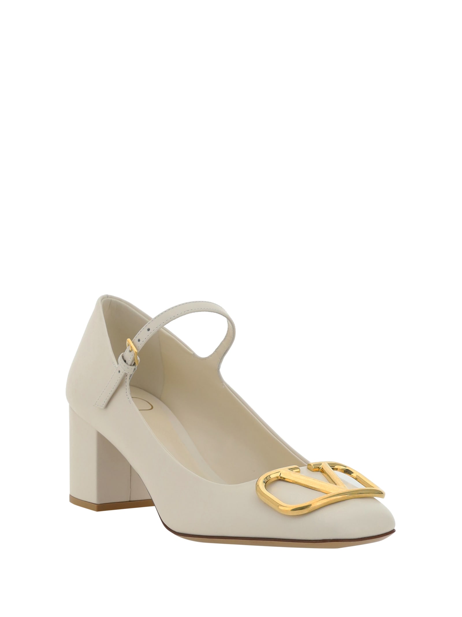 Shop Valentino Mary Jane Pumps In Light Ivory