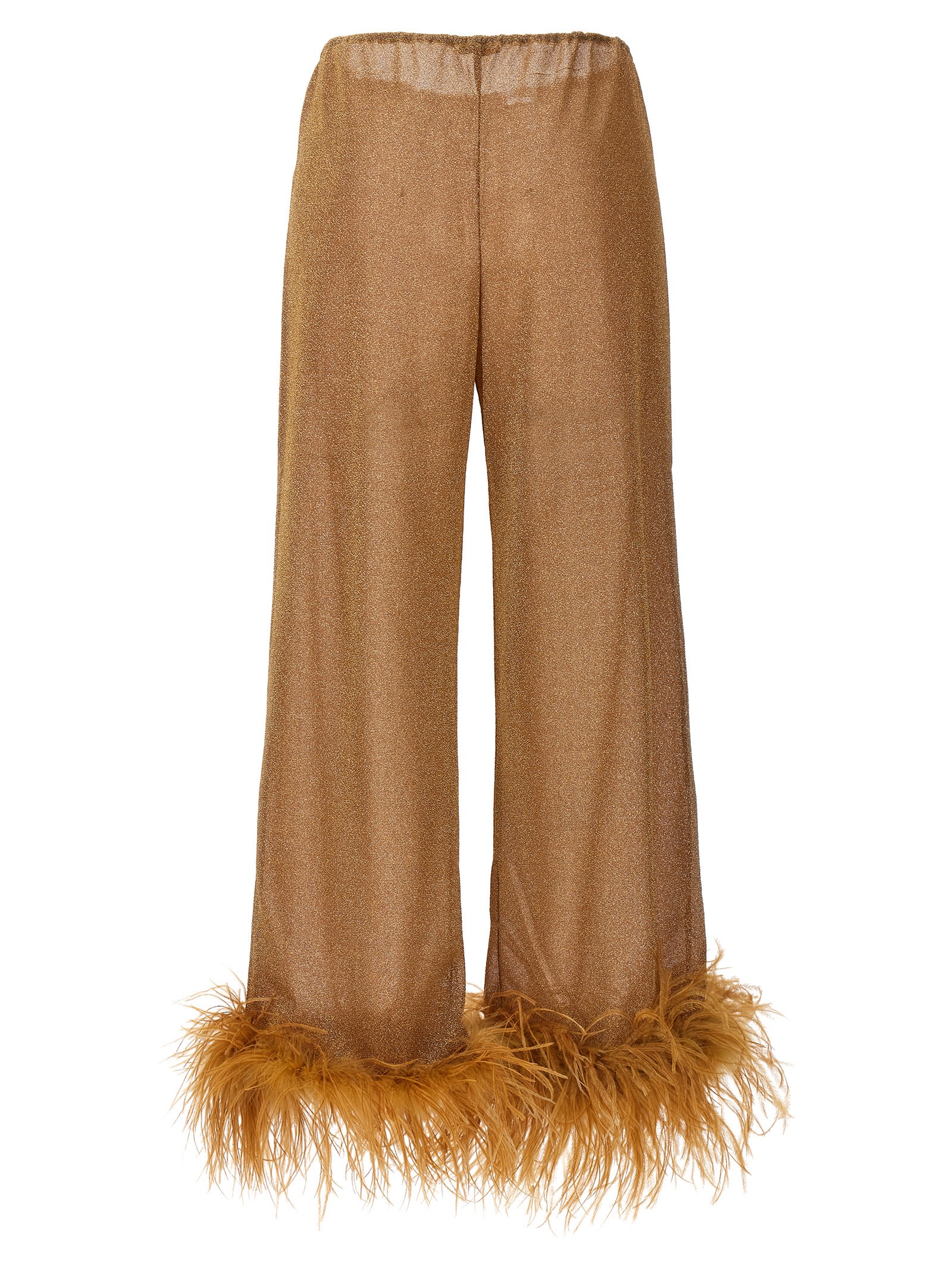 Shop Oseree Lumiere Plumage Pants In Toffee
