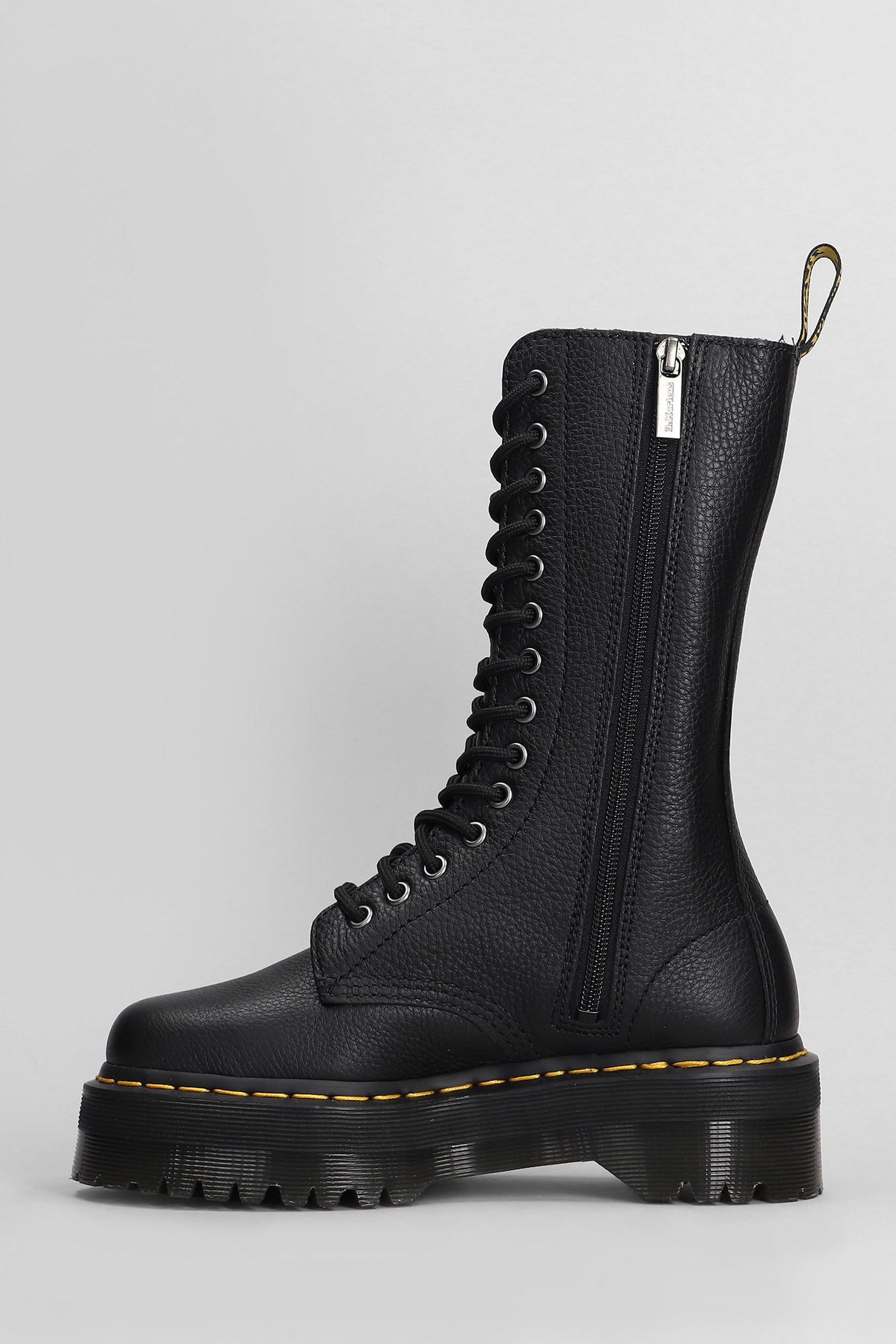 Shop Dr. Martens' 1b99 Quad Combat Boots In Black Leather