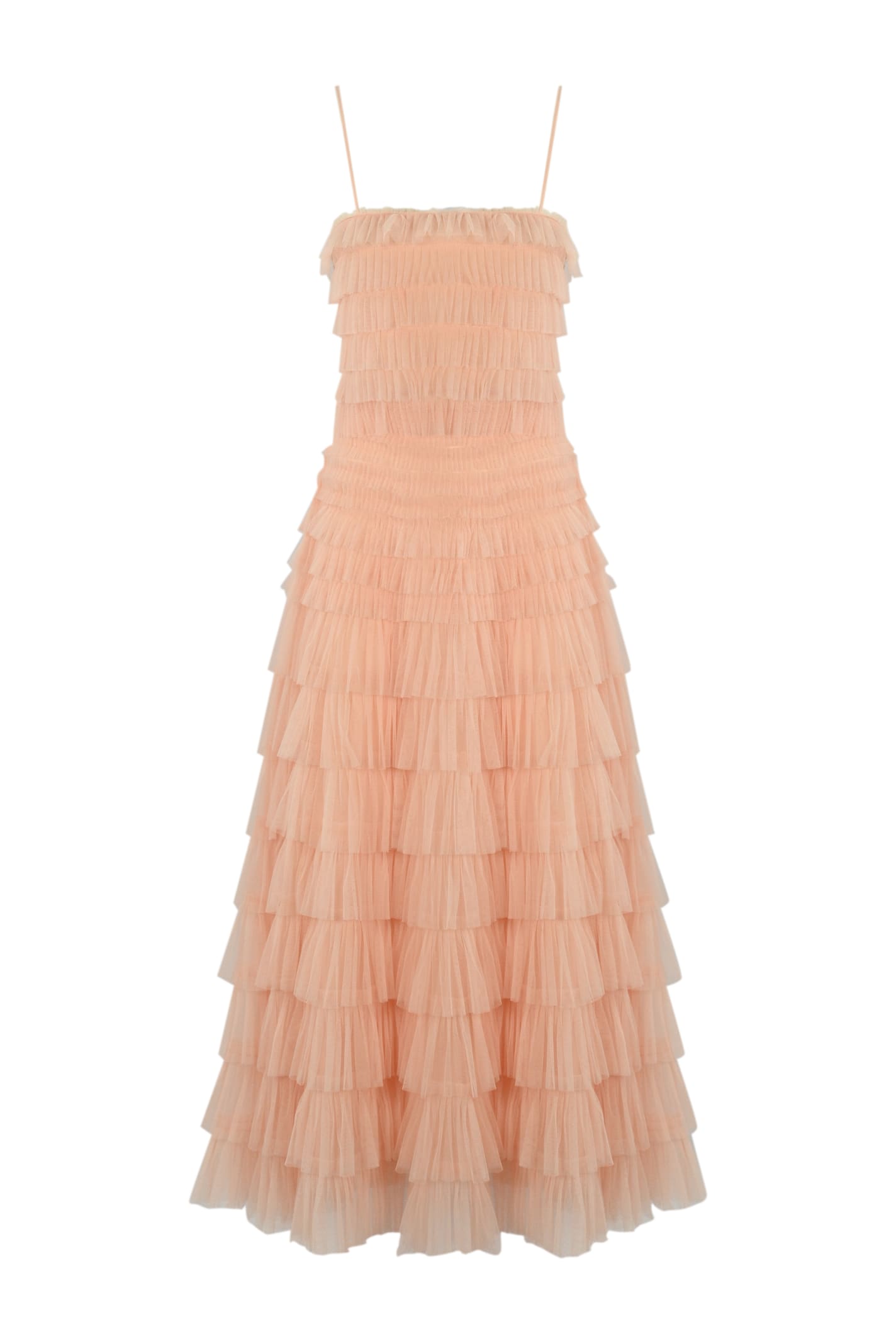 Shop Twinset Long Tulle Dress In Cupcake Pink