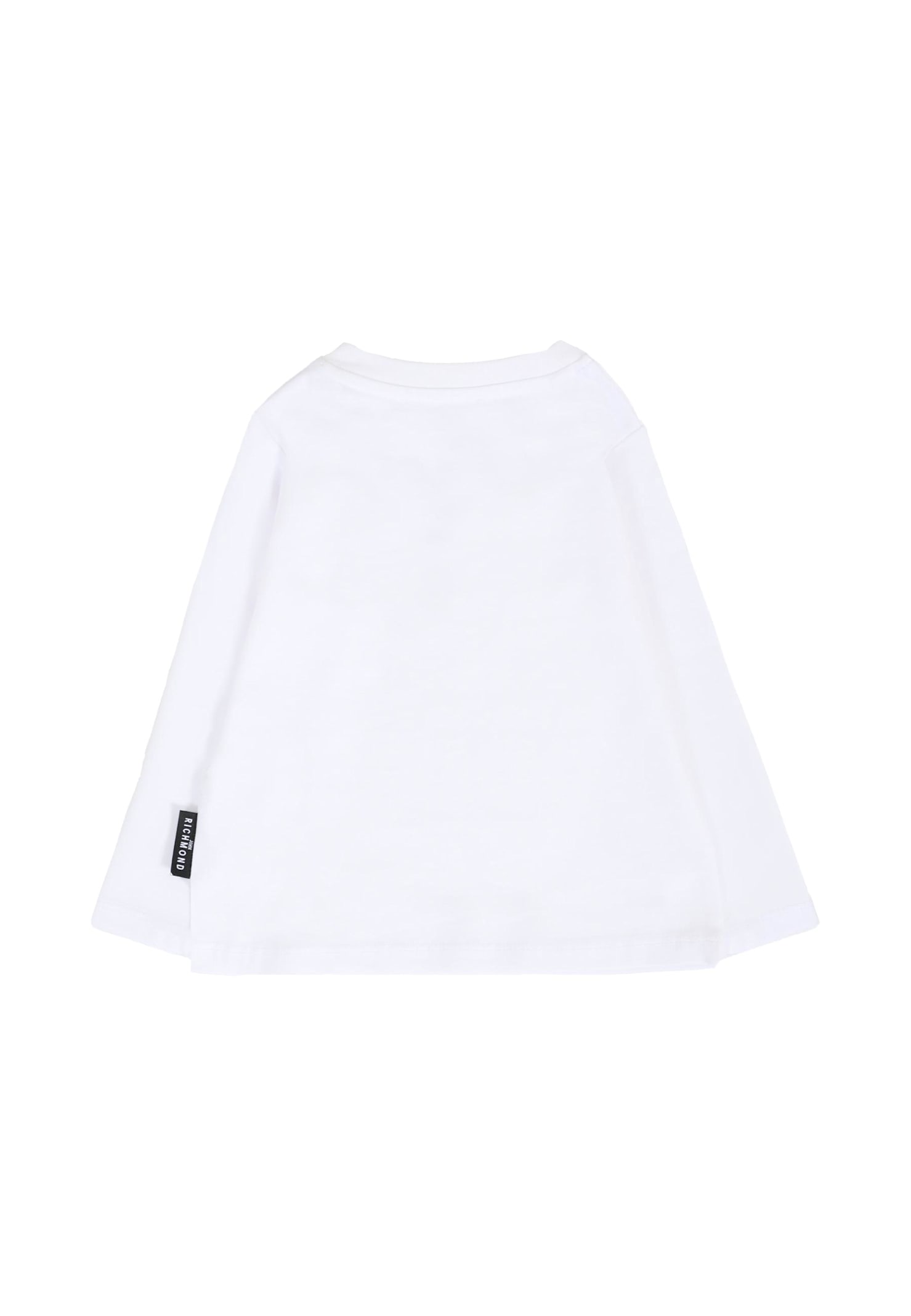 Richmond White T-shirt For Babykids With Logo In White