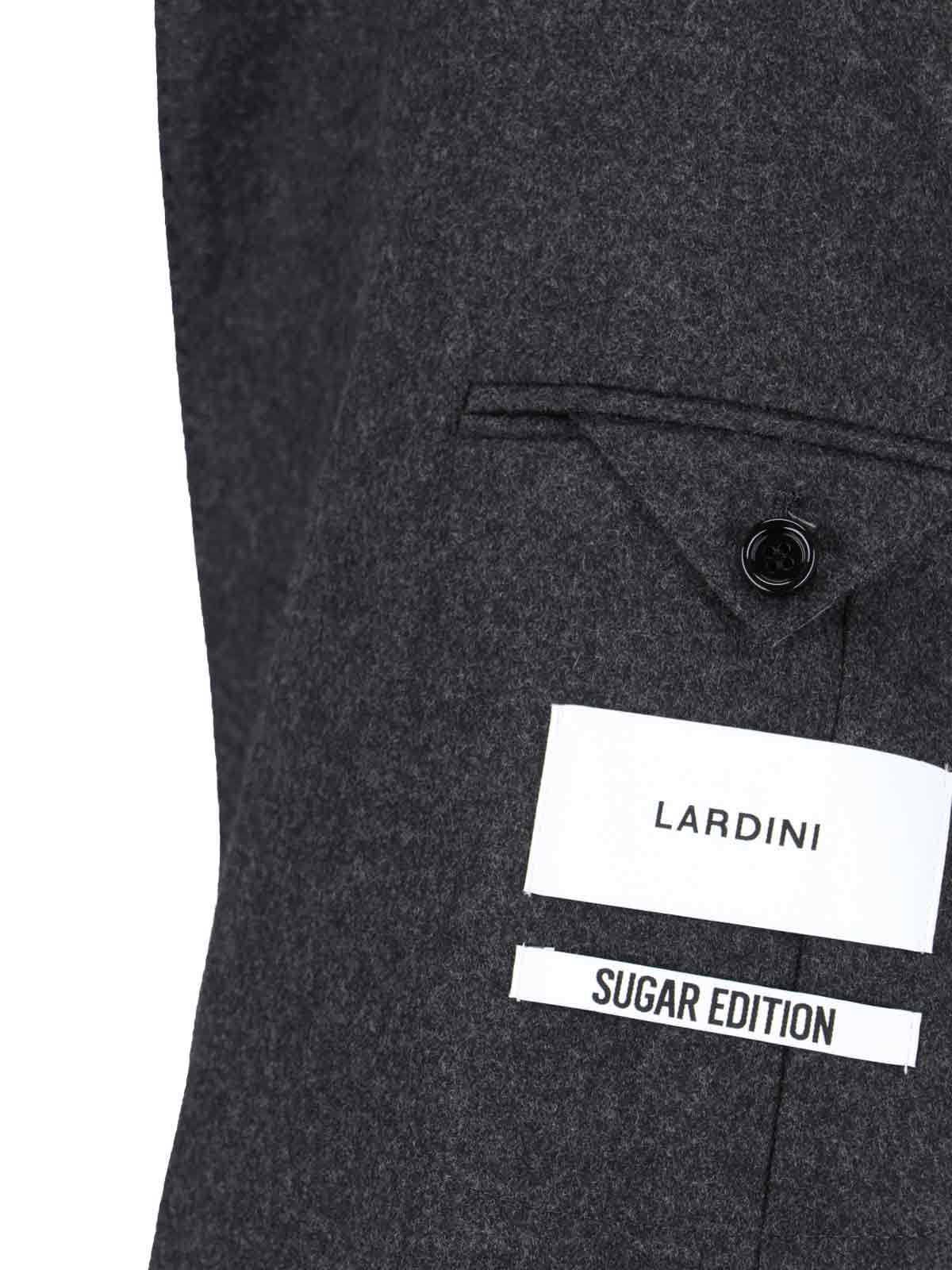 Shop Lardini Double-breasted Blazer In Gray