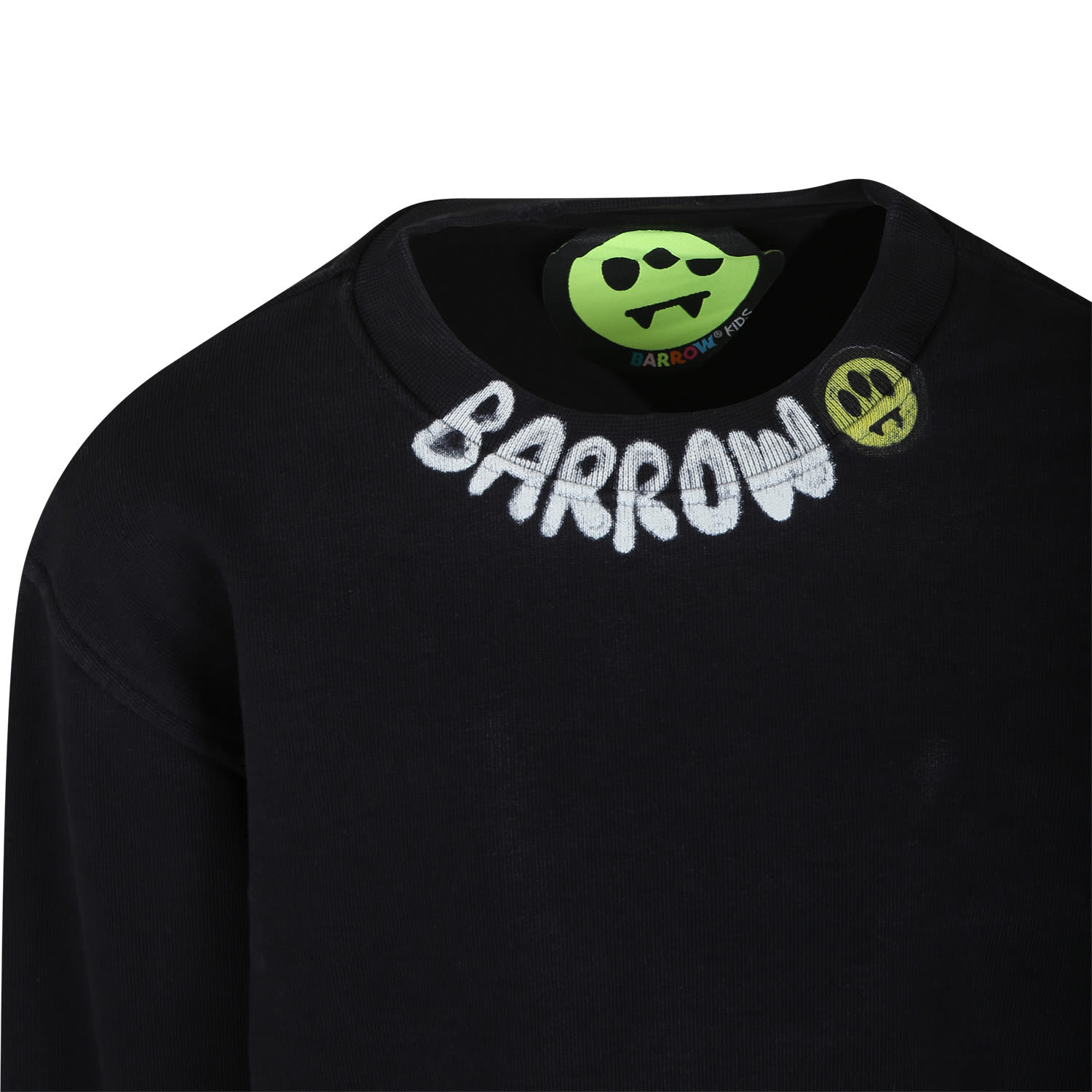 Shop Barrow Black Sweat-tshirt For Kids With Logo In Nero