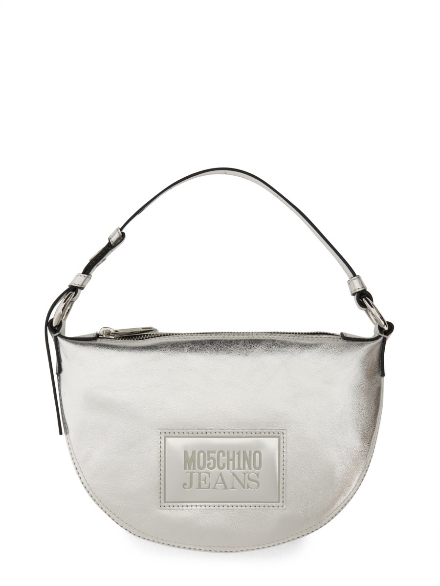 Shop M05ch1n0 Jeans Hand Bag With Logo In Silver