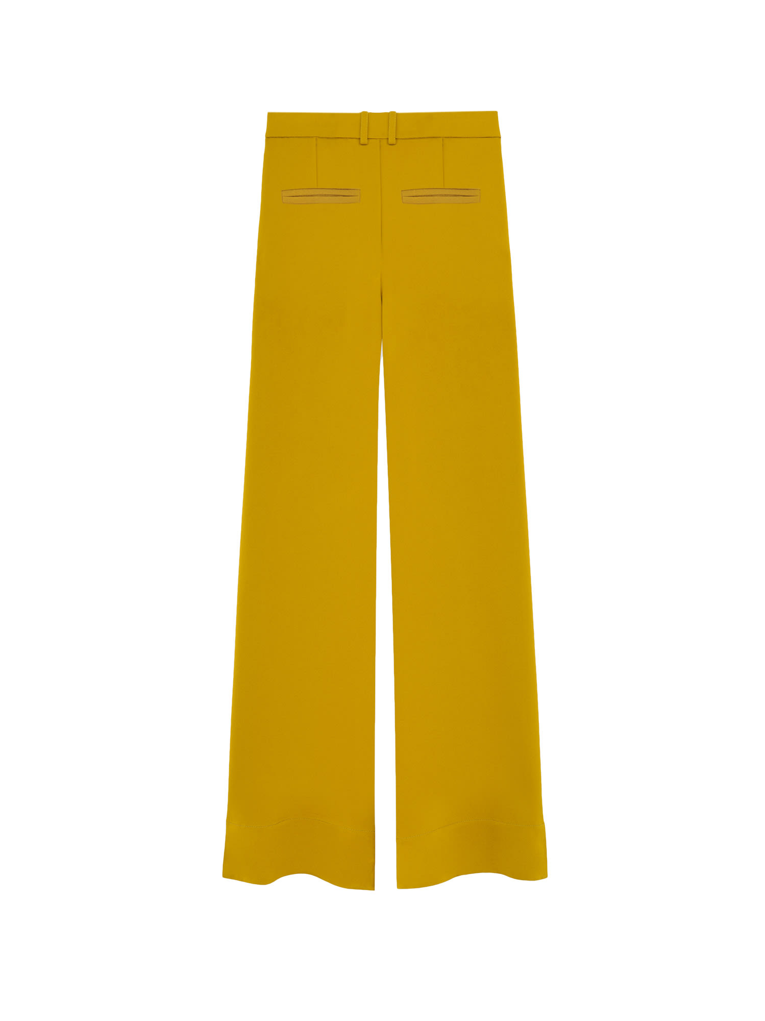 Saint Laurent Wrap Straight Trousers In Yellow