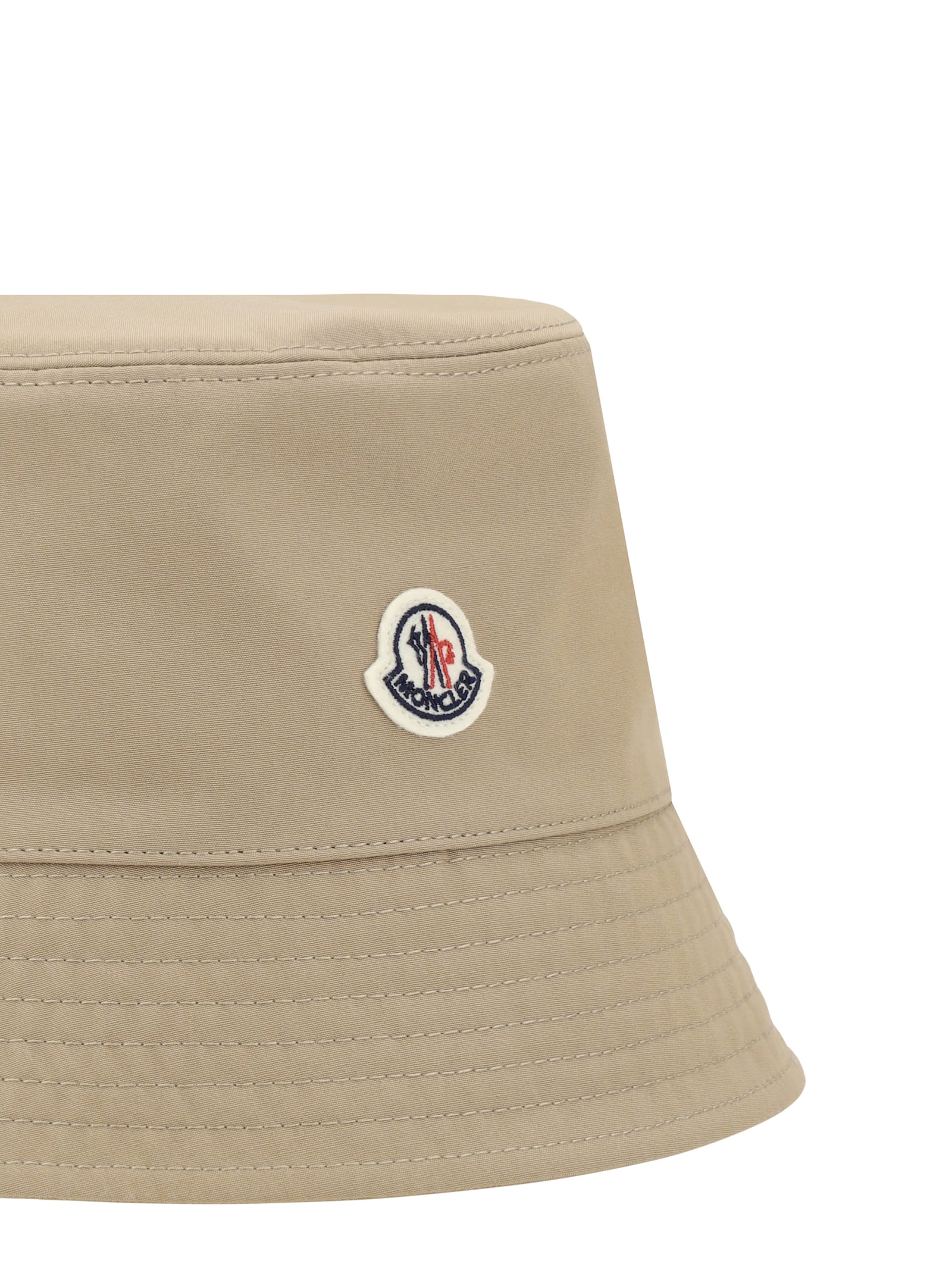 Moncler Logoed Bucket Hat In Beige