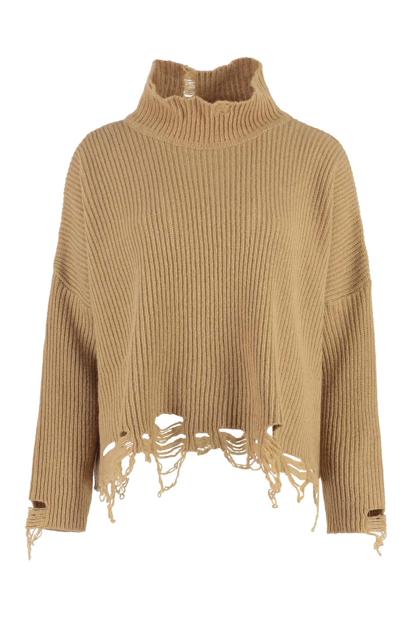 Shop Pinko Chitone Turtleneck Sweater In Beige