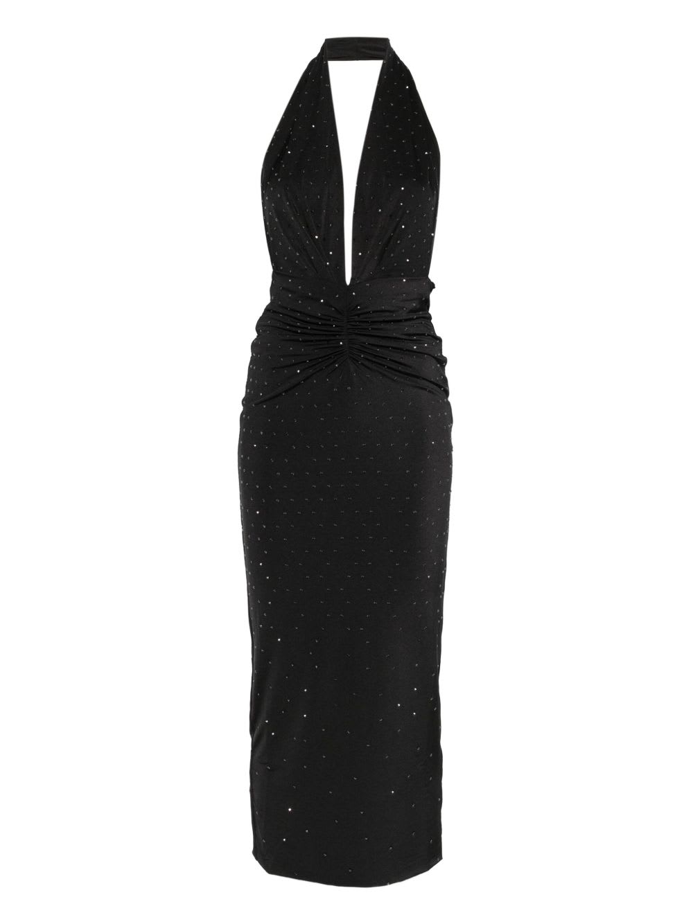 The Andamane Halterneck Midi Dress In Black