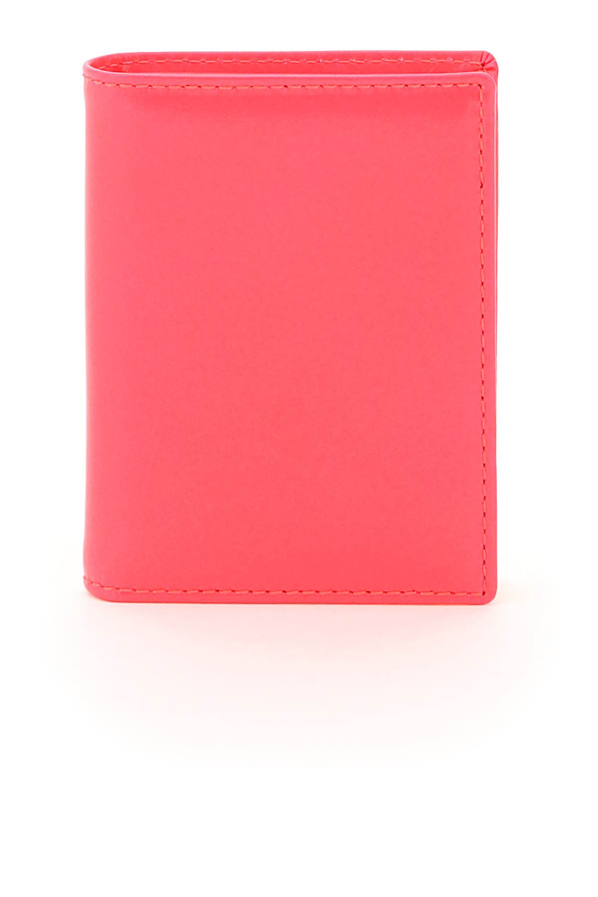 Comme Des Garçons Super Fluo Small Bifold Wallet In Pink Yellow (fuchsia)