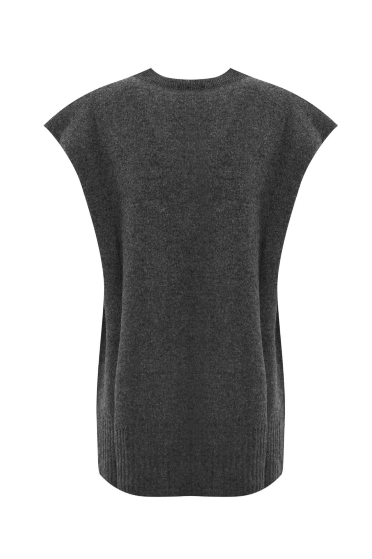 Shop Pinko Disciplinare Vest In Wool And Cashmere In Grigio Corvo