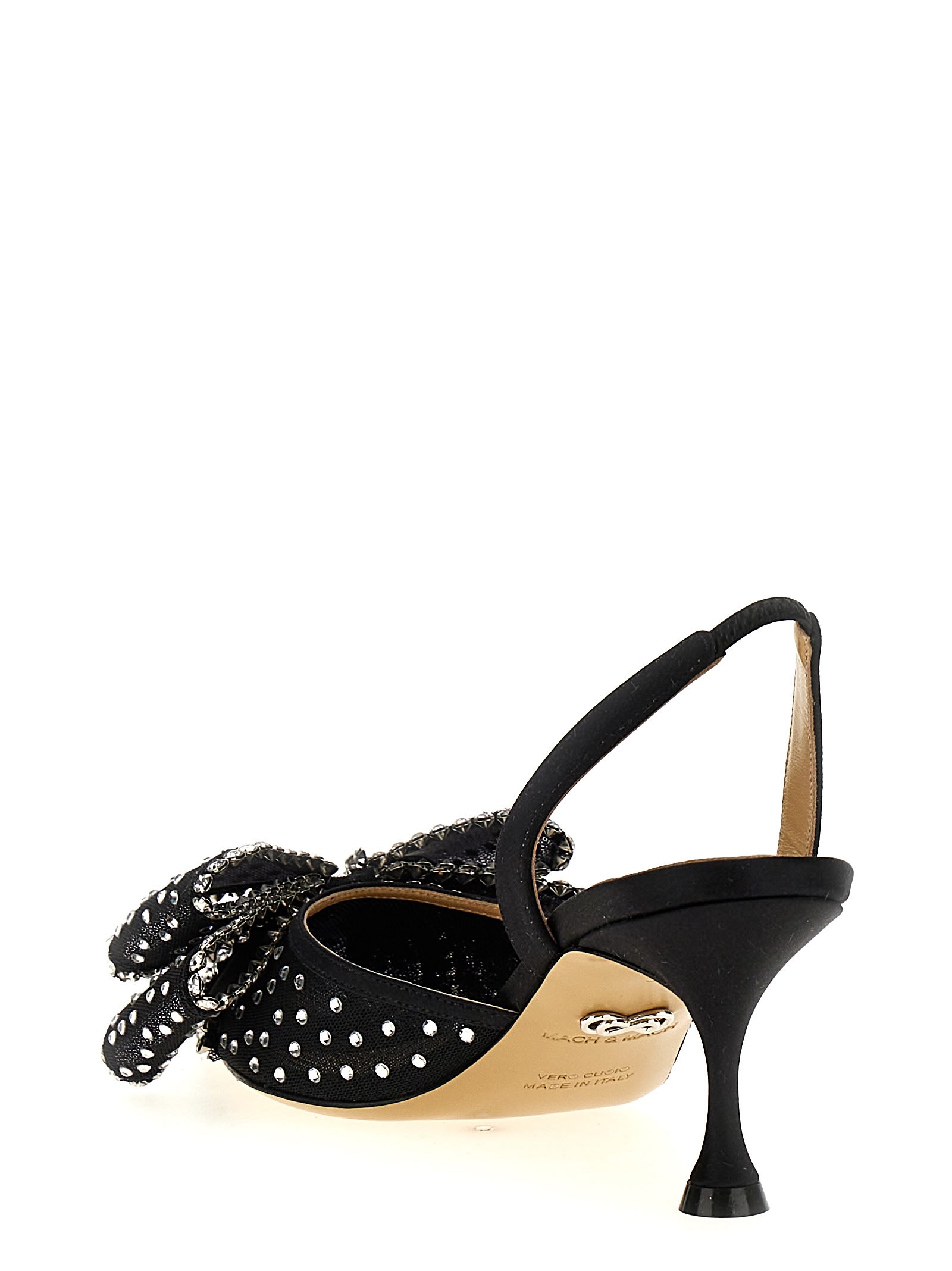 Mach & Mach Embellished Mesh Le Cadeau Pumps In Black
