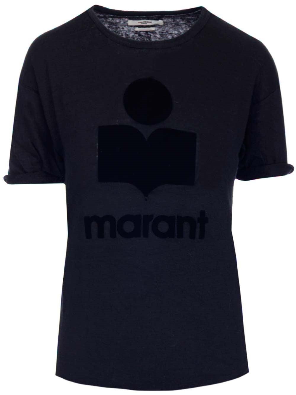 Isabel Marant Étoile Flocked Logo Crewneck T-shirt