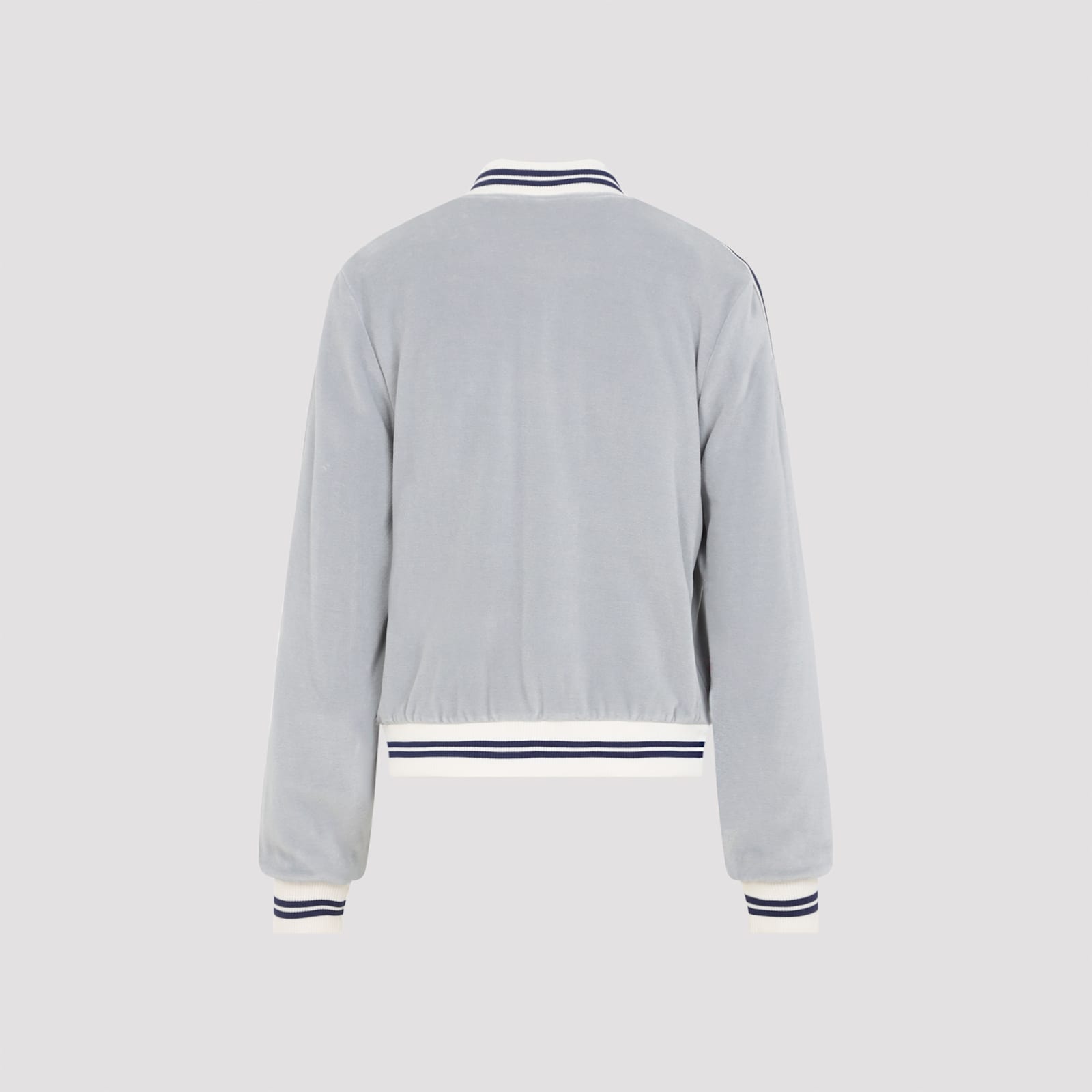 Celine Grey Teddy Tracksuit Triomphe Cotton Jacket In Gray