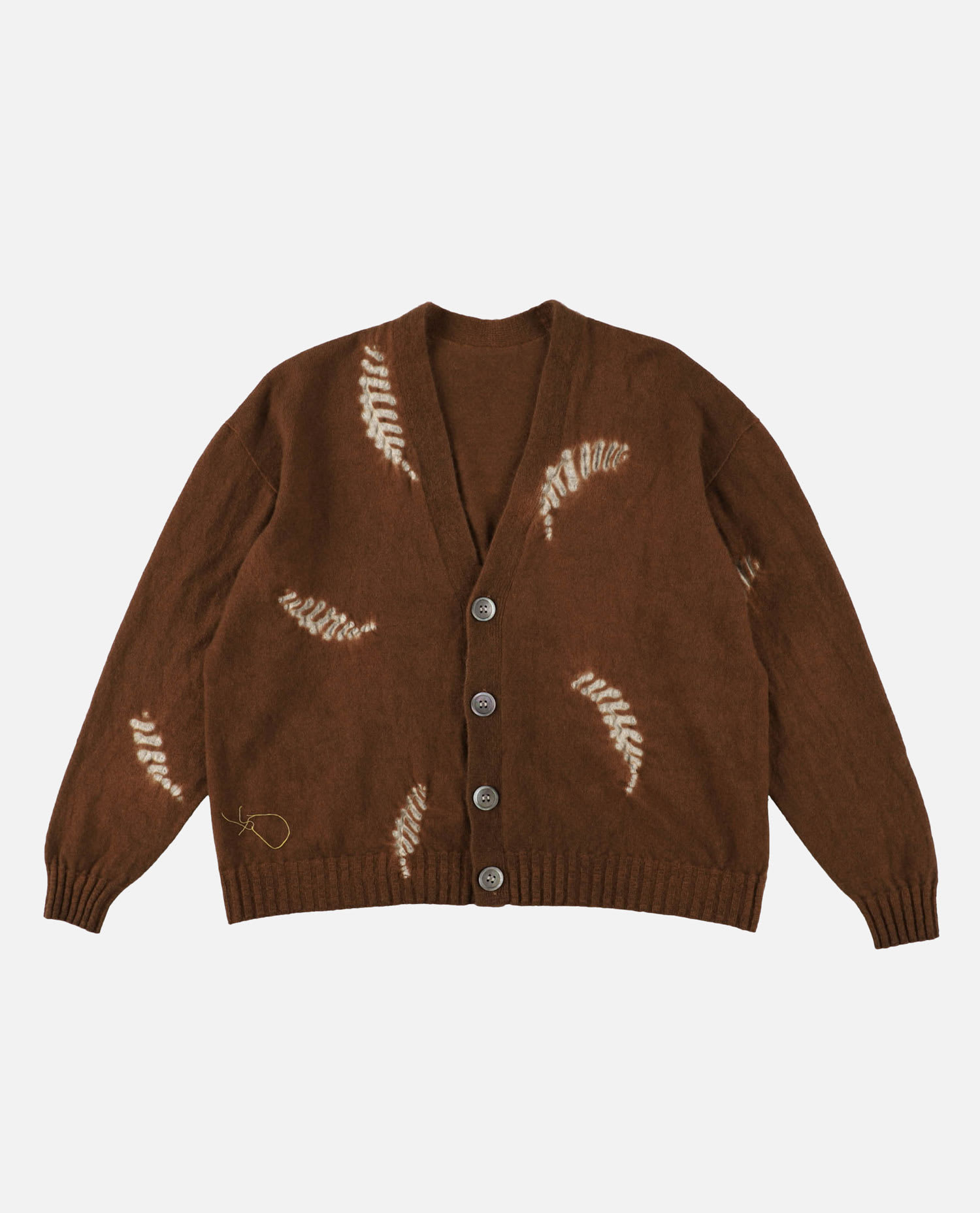 Suzusan Fern-motif Button Cardigan In Brown