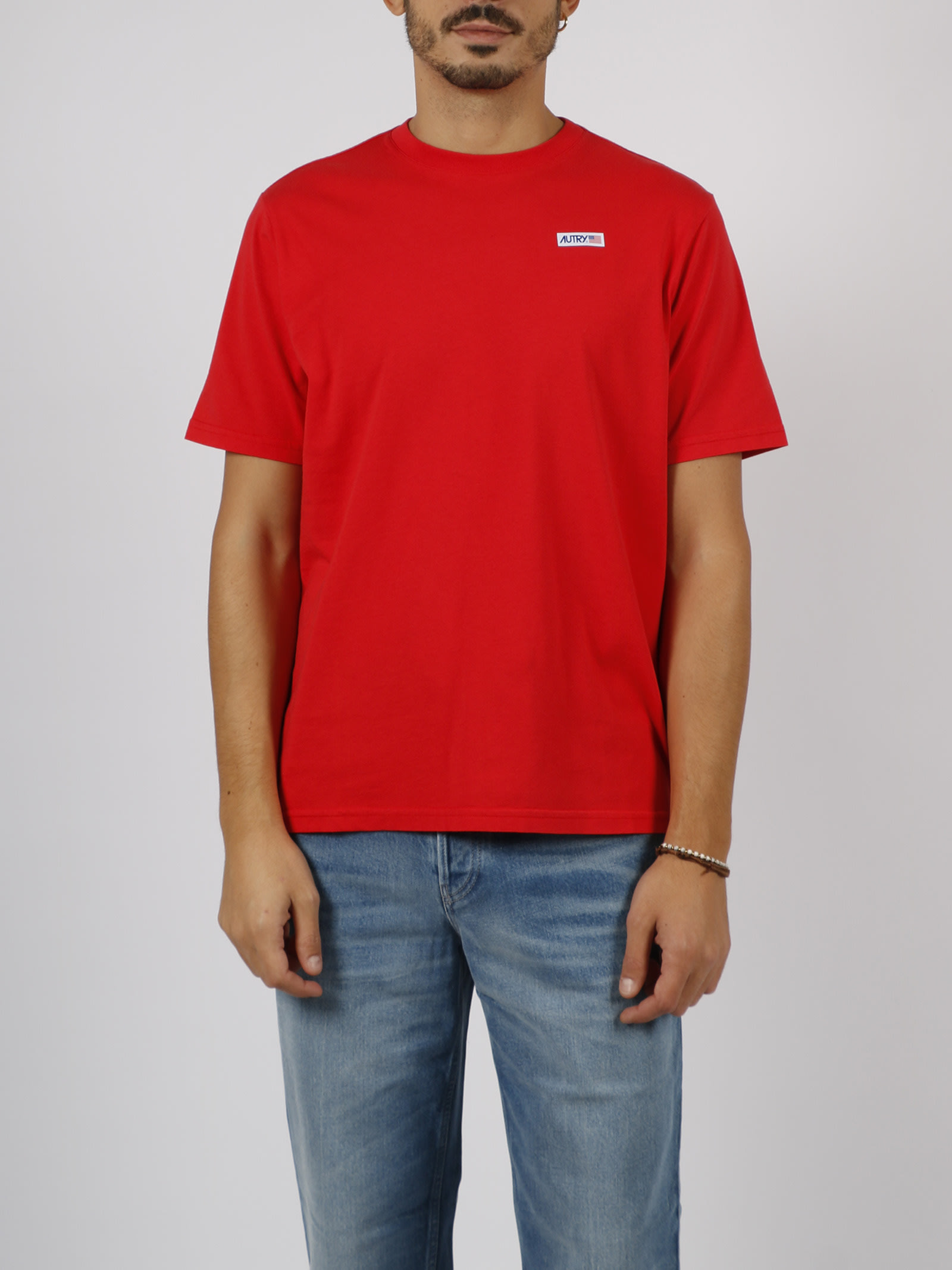 Shop Autry Logo Icon T-shirt In Red
