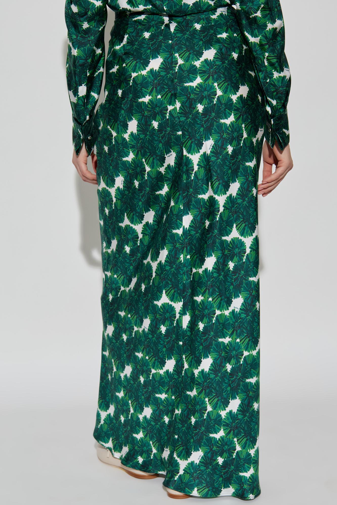 Max Mara Silk Skirt `recital` In Green