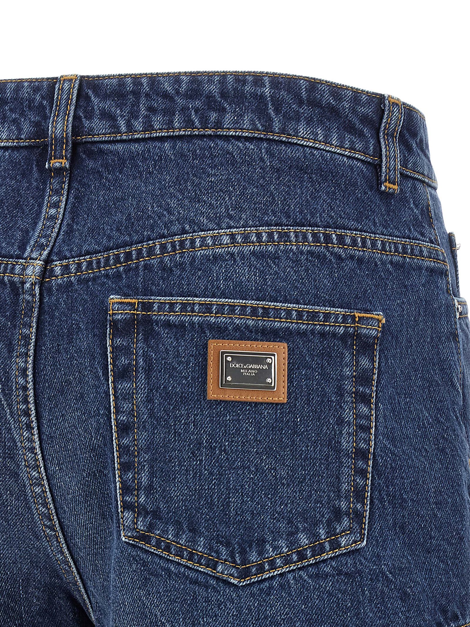 Dolce & Gabbana Logo Plate Shorts Bermuda And Short Blue In Blue