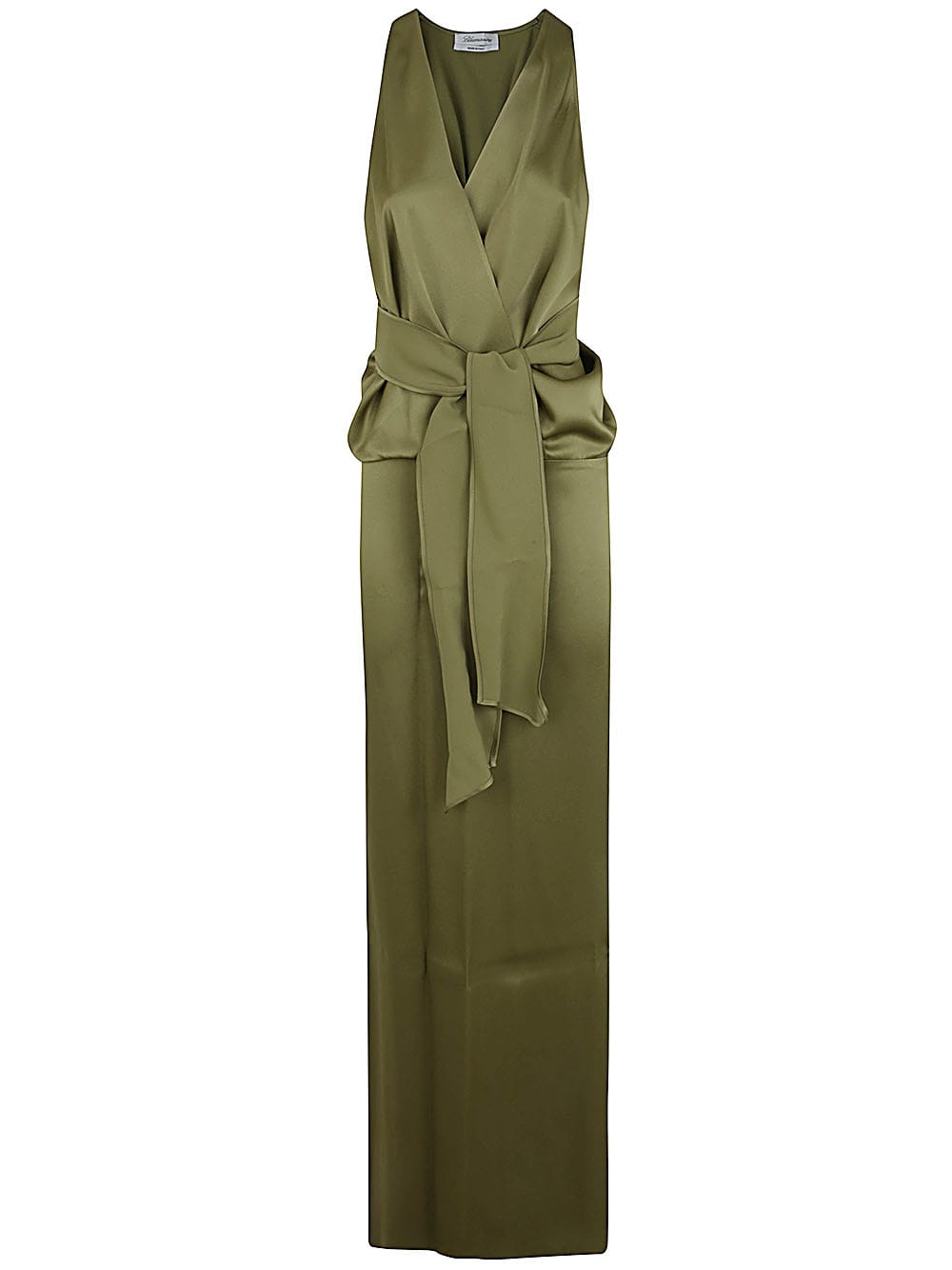 Shop Blumarine 2a420a Long Dress In Gray Green