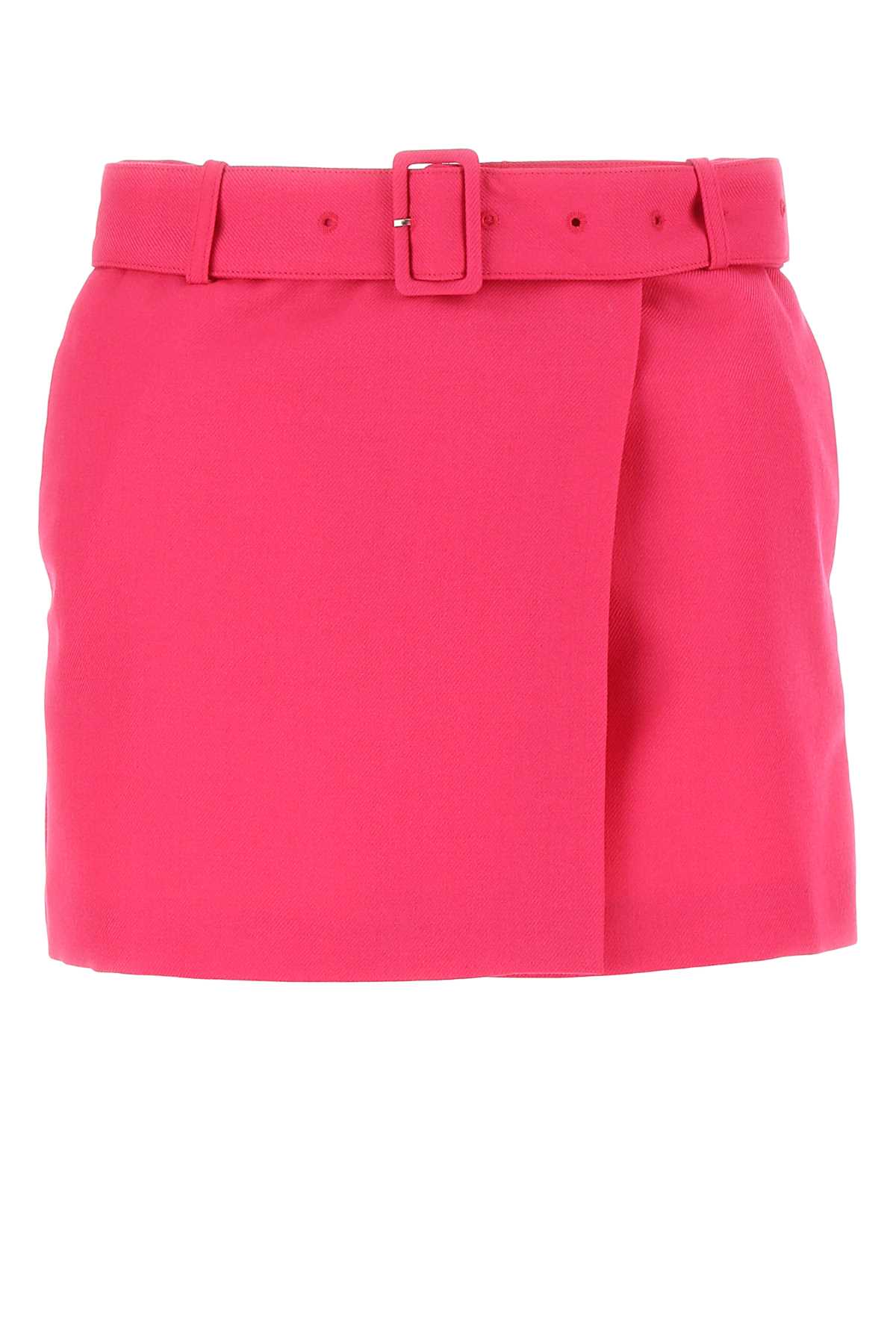 Fuchsia Wool Mini Skirt
