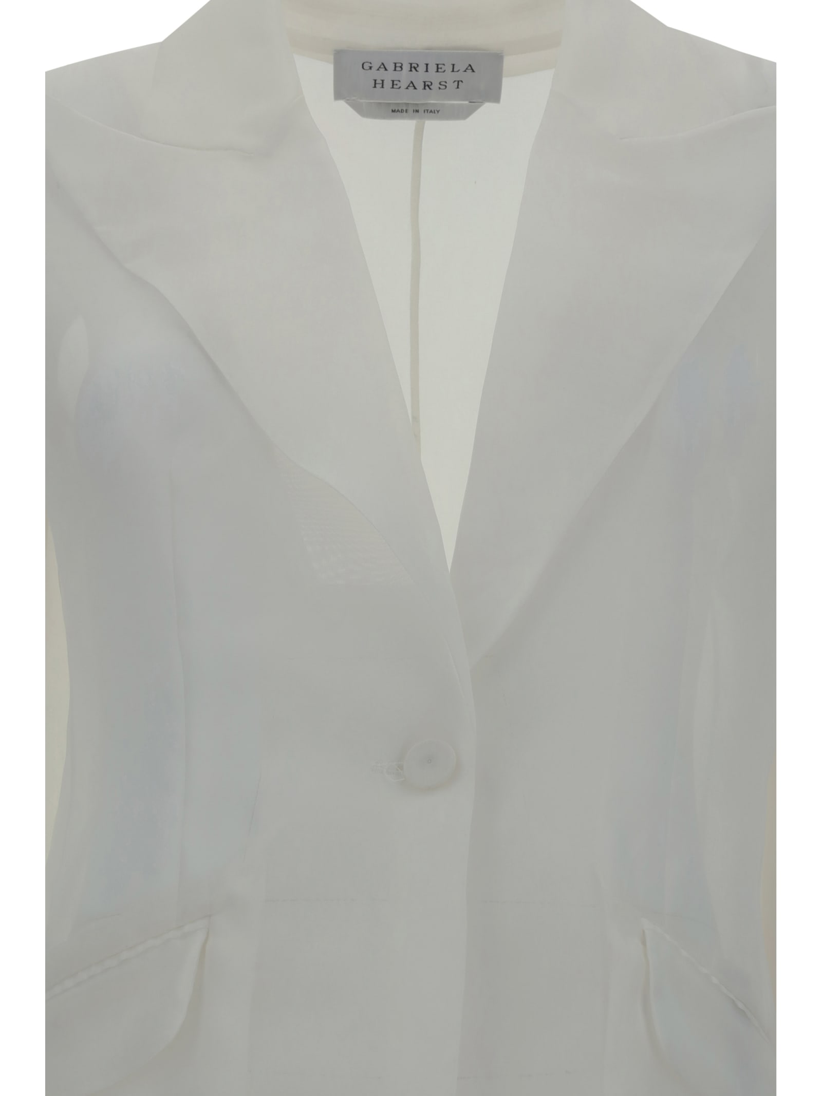 Shop Gabriela Hearst Leiva Blazer Jacket In Ivory