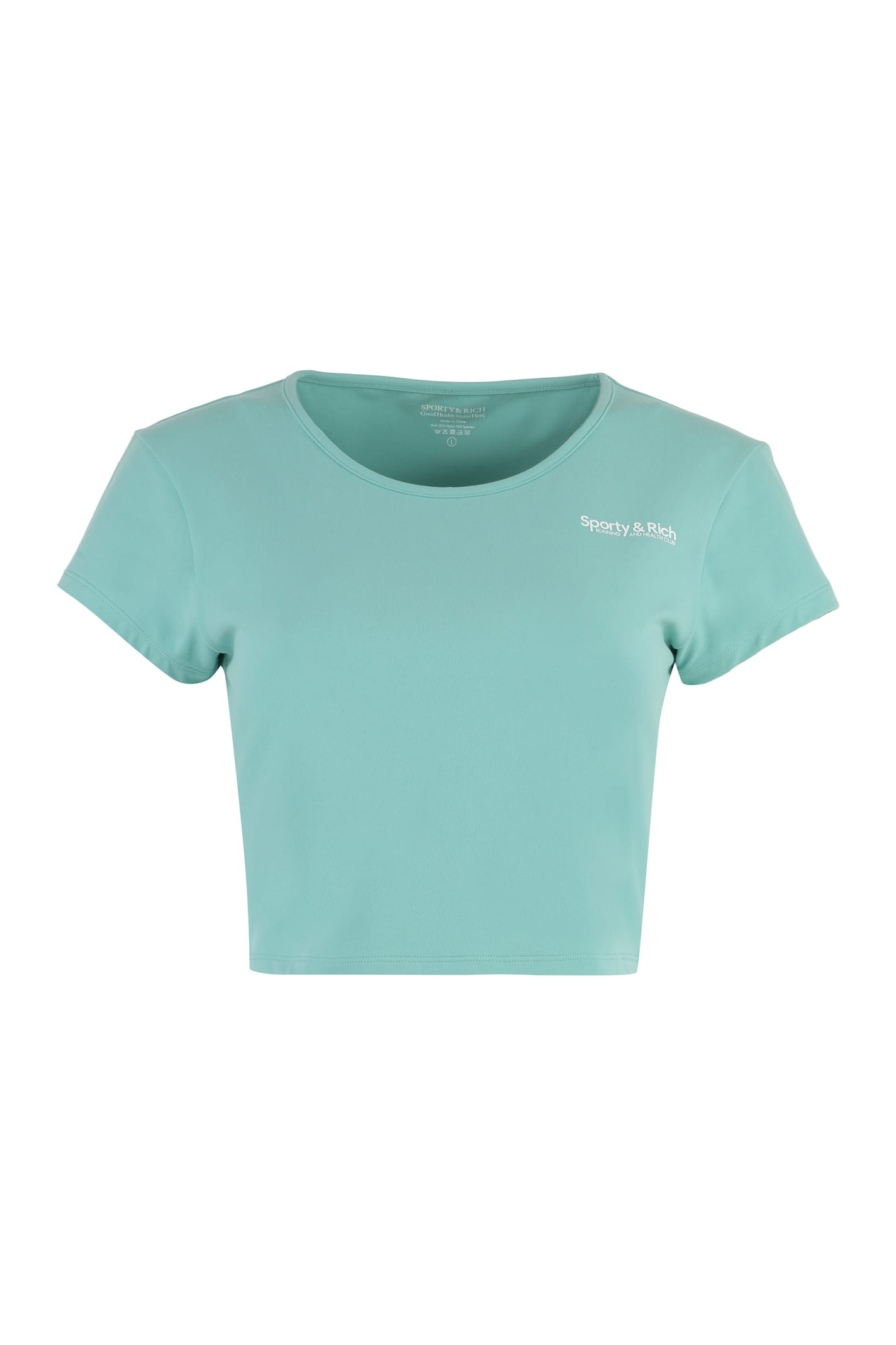 Sporty &amp; Rich Technical Fabric Crop Top In Light Blue