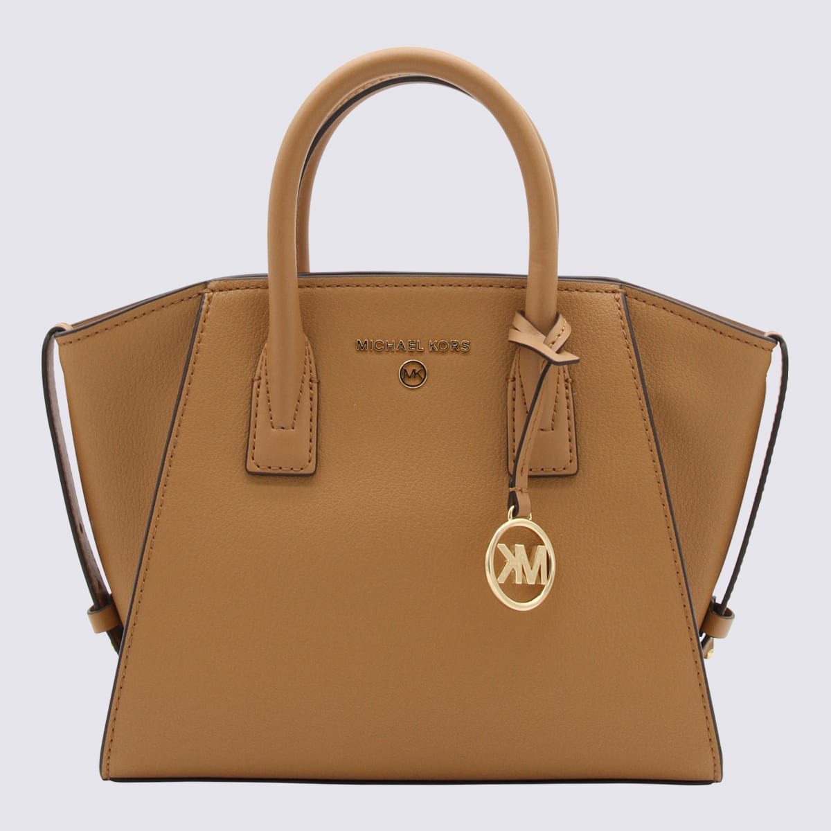 Michael Michael Kors Sand Leather Avril Top Handle Bag In Brown