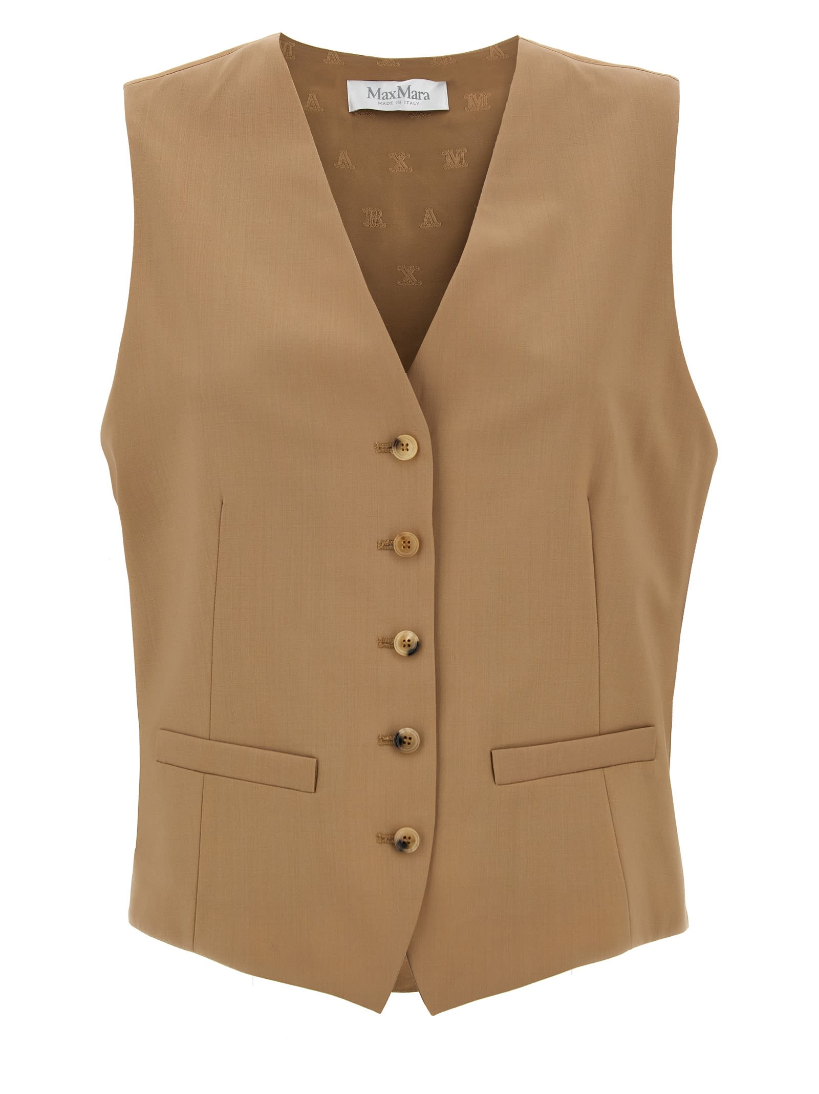 Shop Max Mara Zuai Vest In Camel