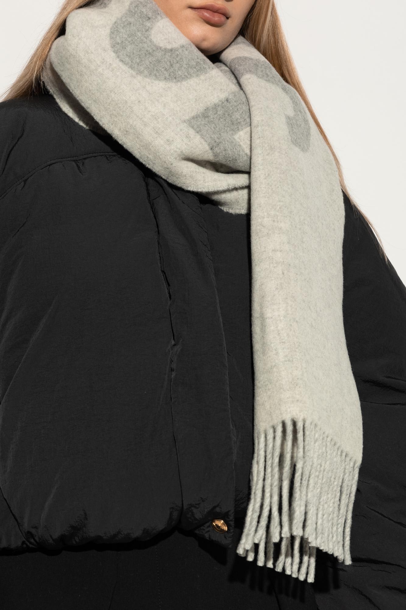 Jacquemus Wool Scarf With Logo In Gray