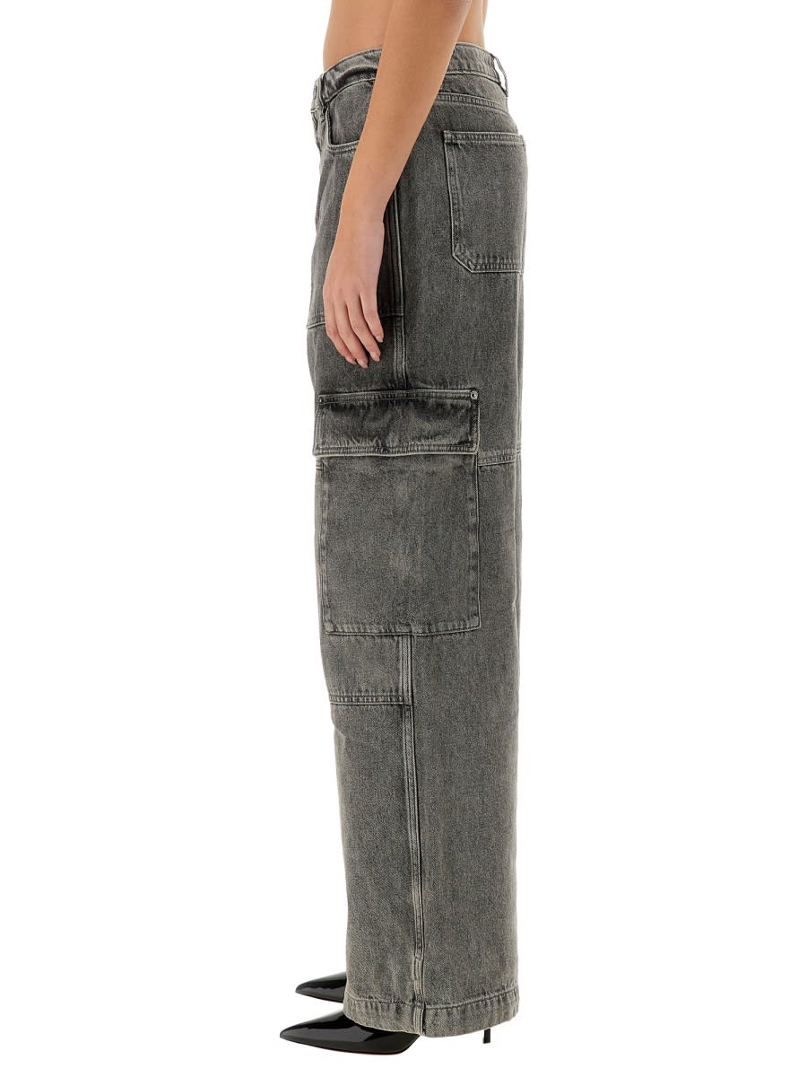 Michael Kors Belted Straight Leg Jeans In Grey