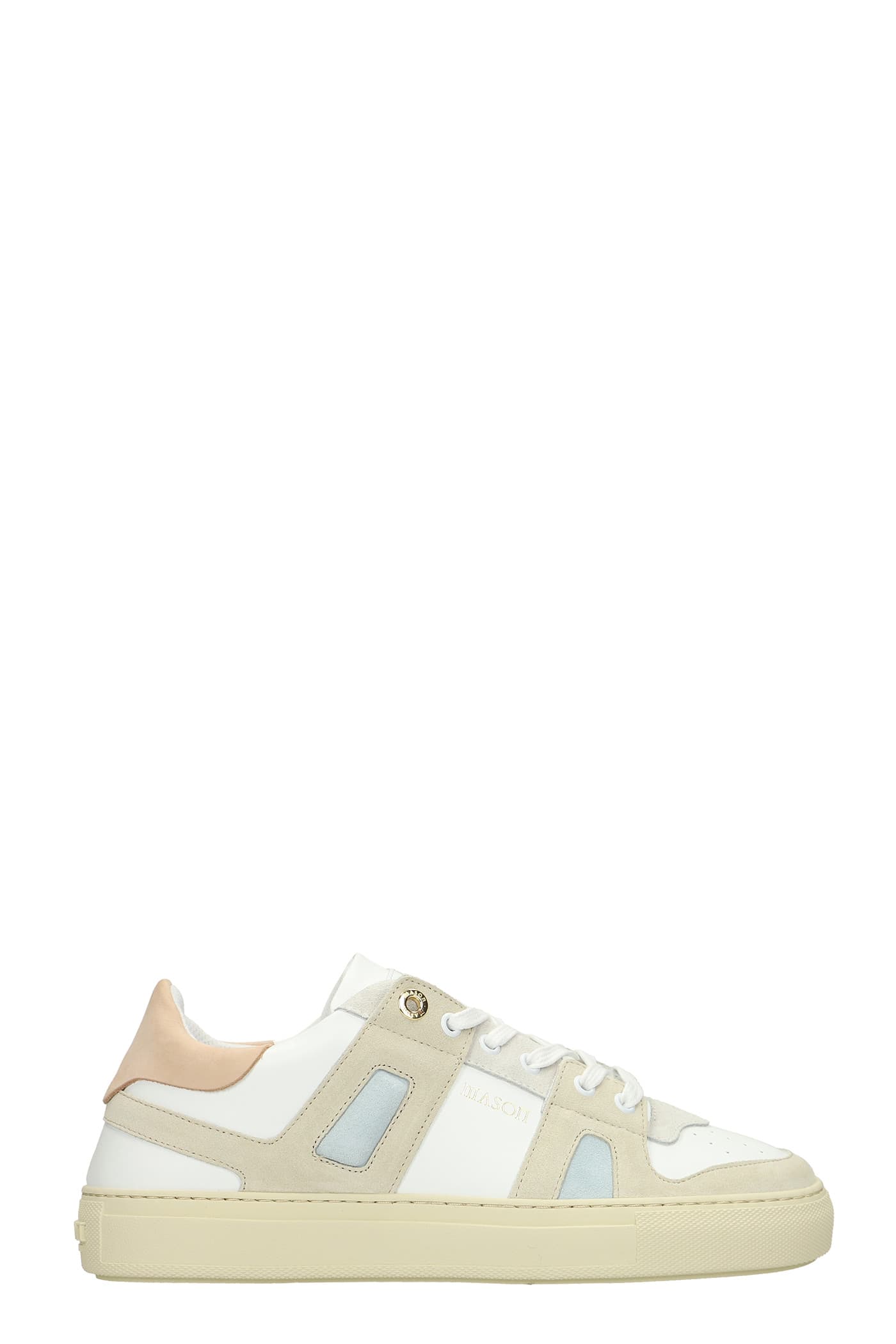 Mason Garments Bari Sneakers In White Suede And Leather | ModeSens