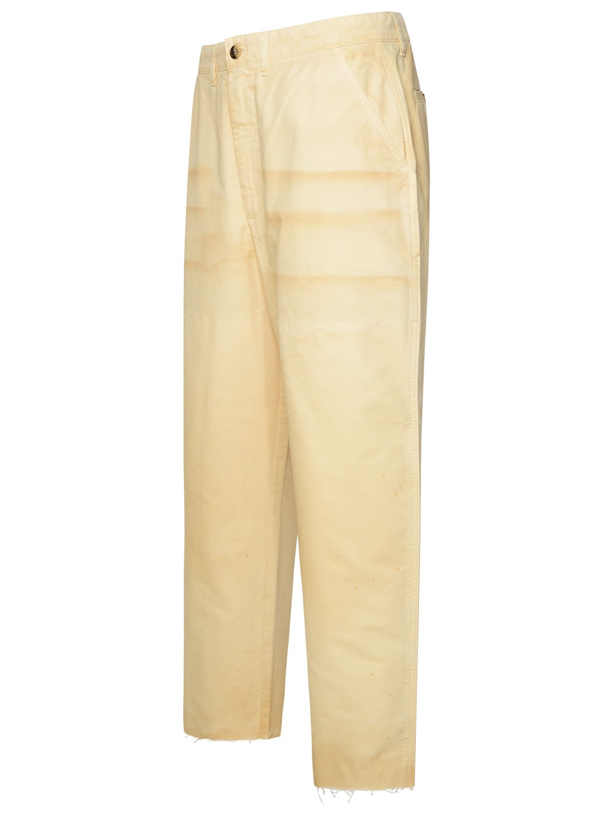 Shop Golden Goose Beige Cotton Trousers