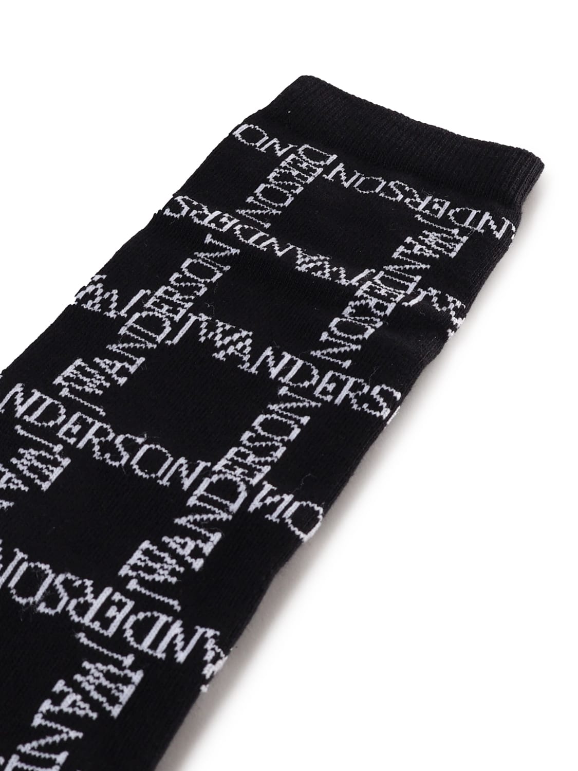 Shop Jw Anderson Mens Socks With All-over Logo Decoration In Black