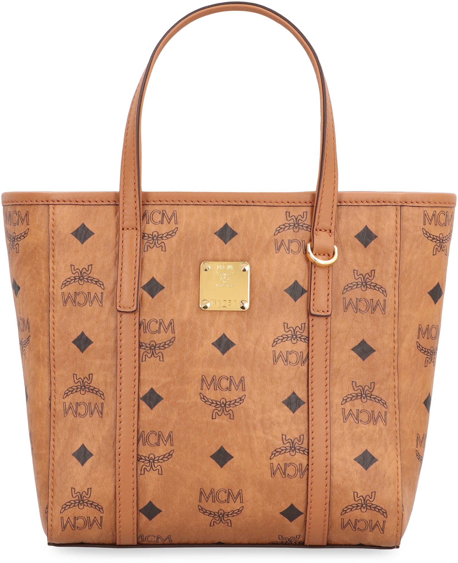 Mcm Toni Visetos Mini Tote In Brown