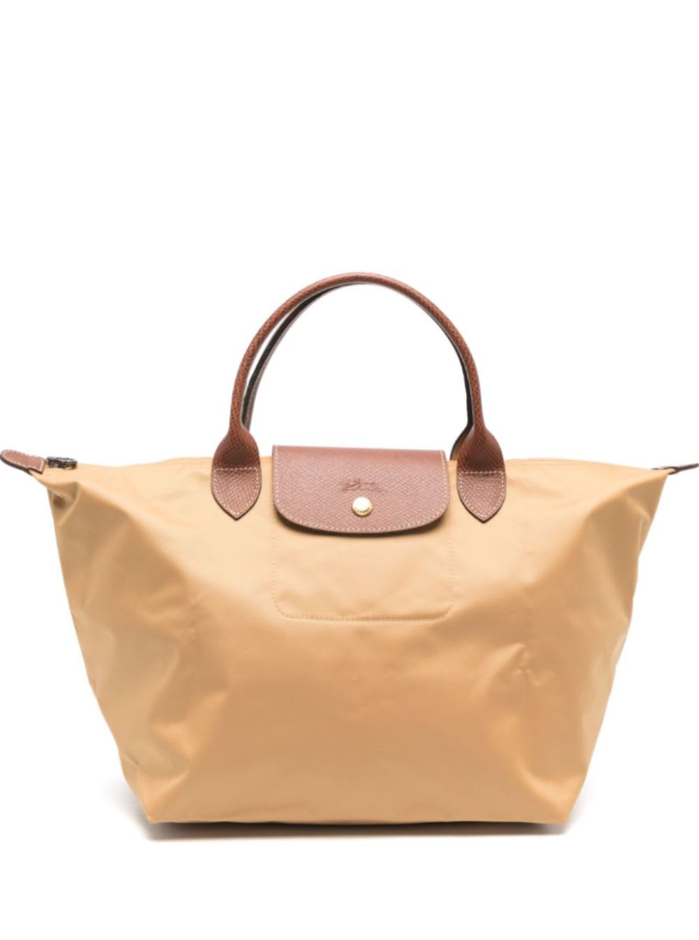 m Le Pliage Original Beige Handbag With Embossed Logo In Canvas Woman