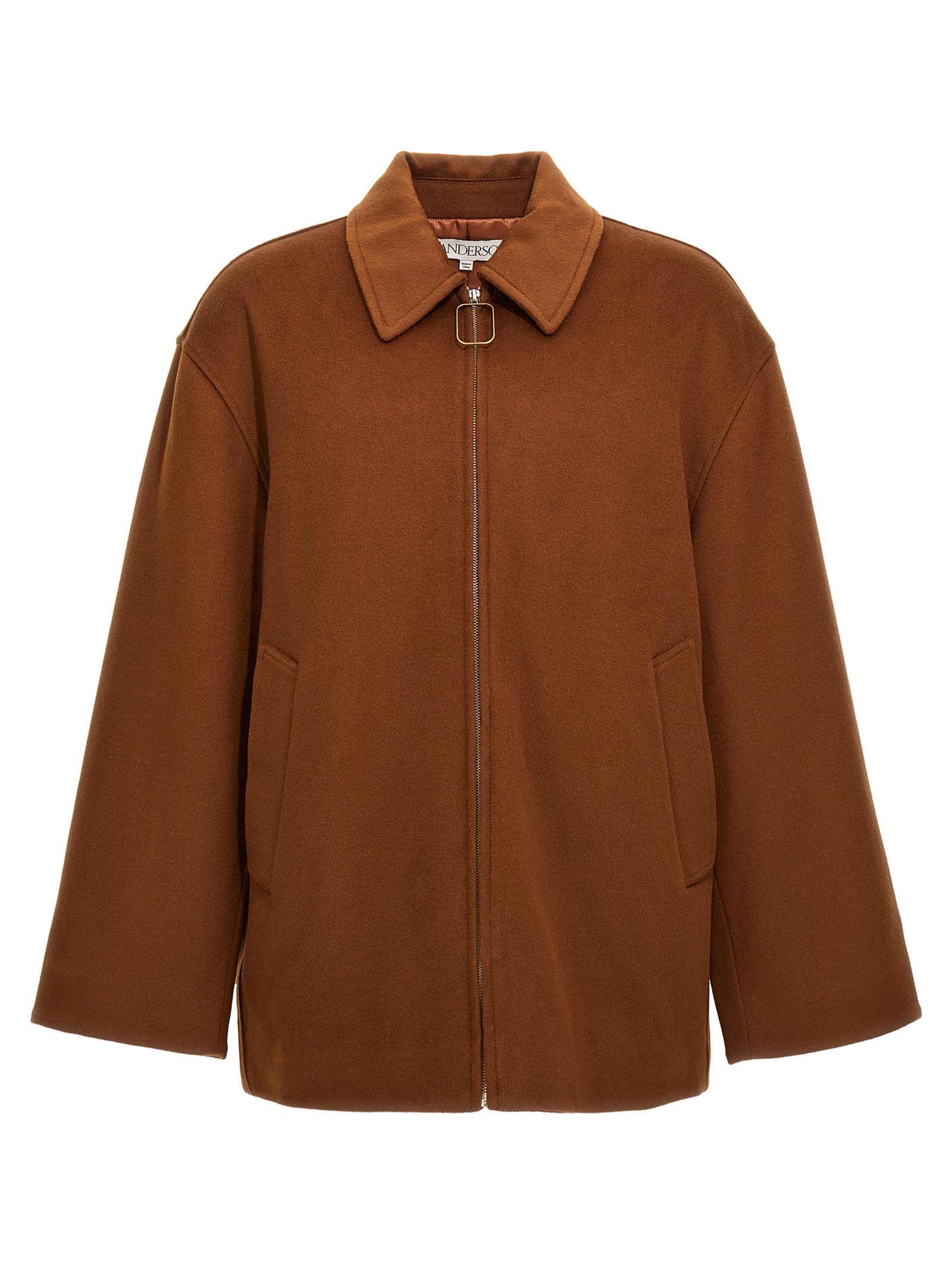 Shop Jw Anderson Wire Puller Crop Coat In Brown