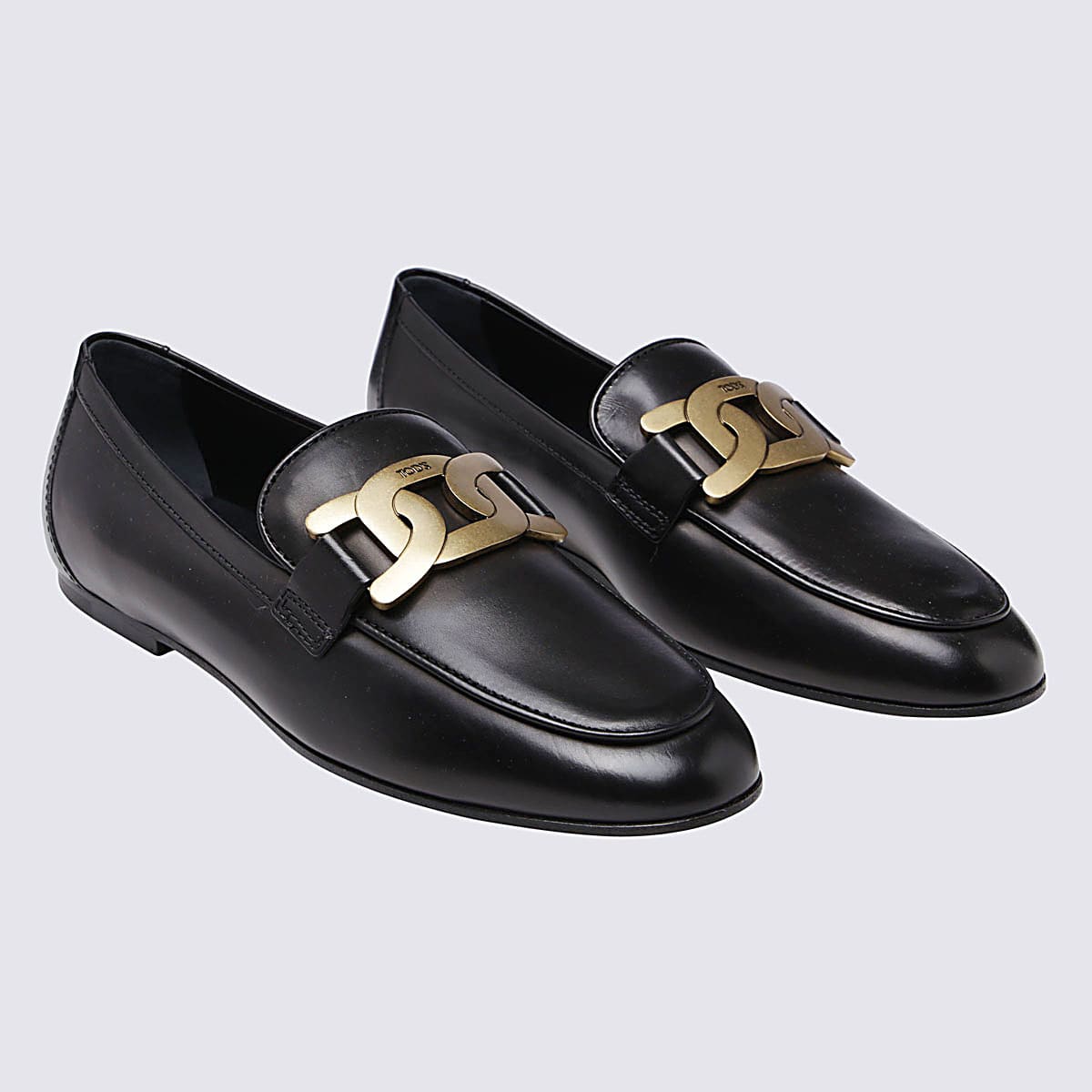 Shop Tod's Black Leather Loafers