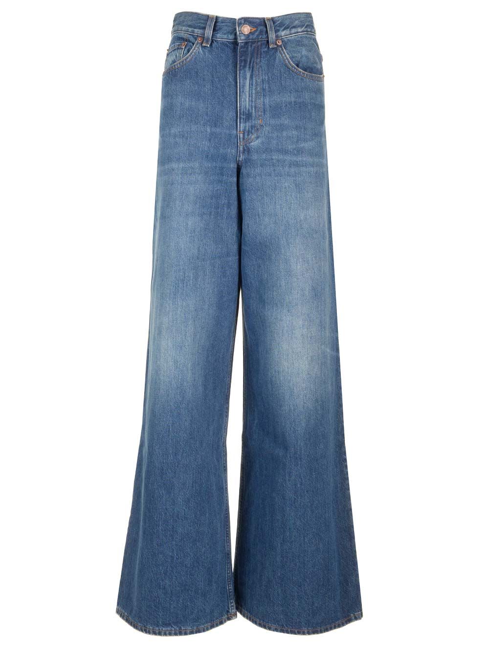 Chloé Wide Leg Jeans In Blue