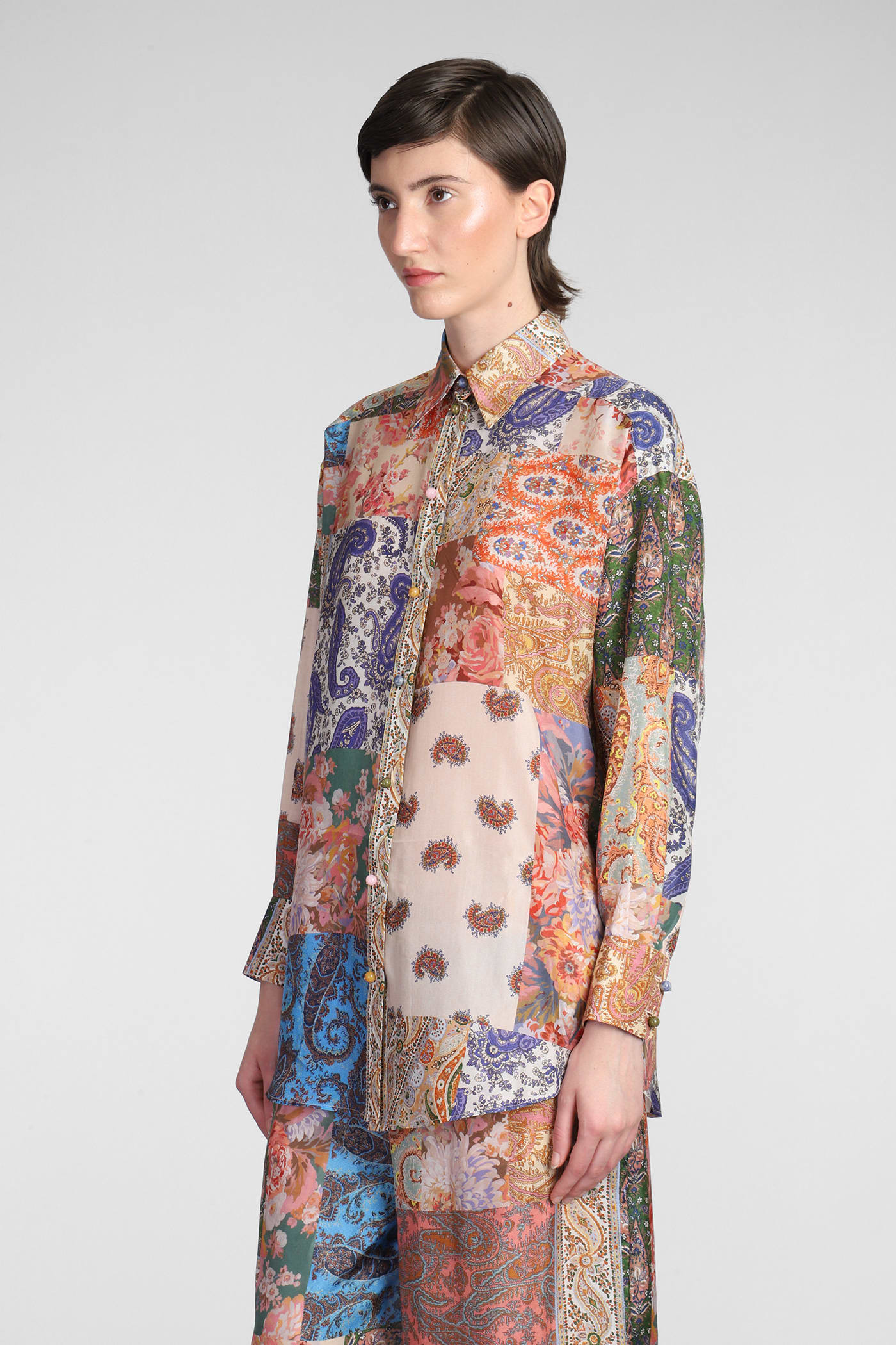 Shop Zimmermann Shirt In Multicolor Silk