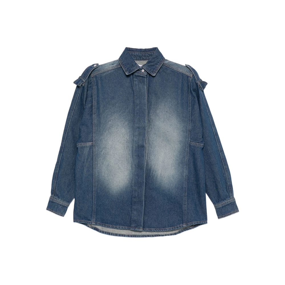 Gimaguas Mia Draped Buckle Halter Top In Blue