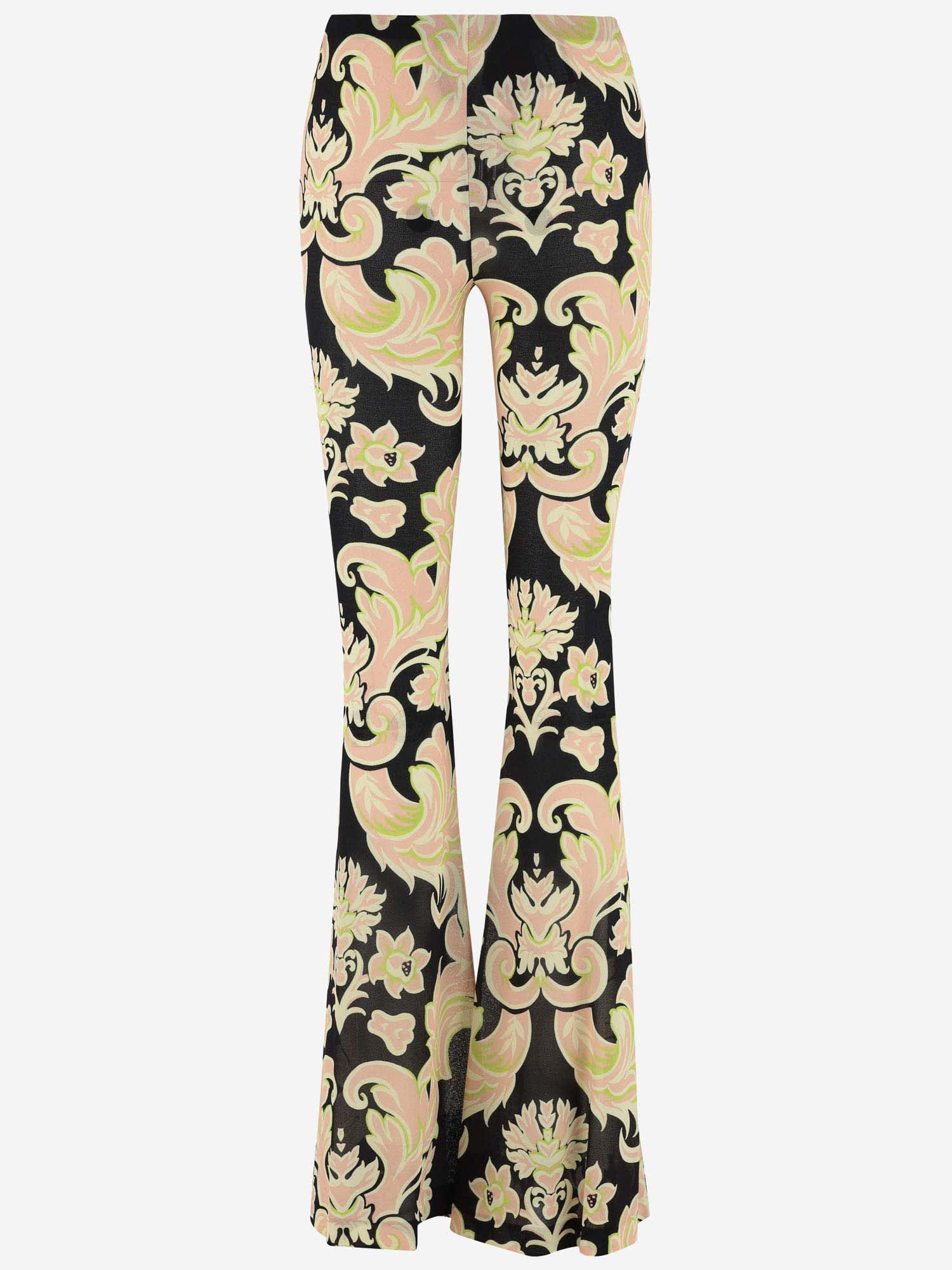 Shop Etro Printed Jersey Pants In Black