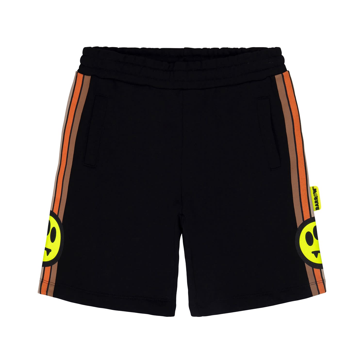 Shop Barrow Striped Sports Shorts In Nero/black