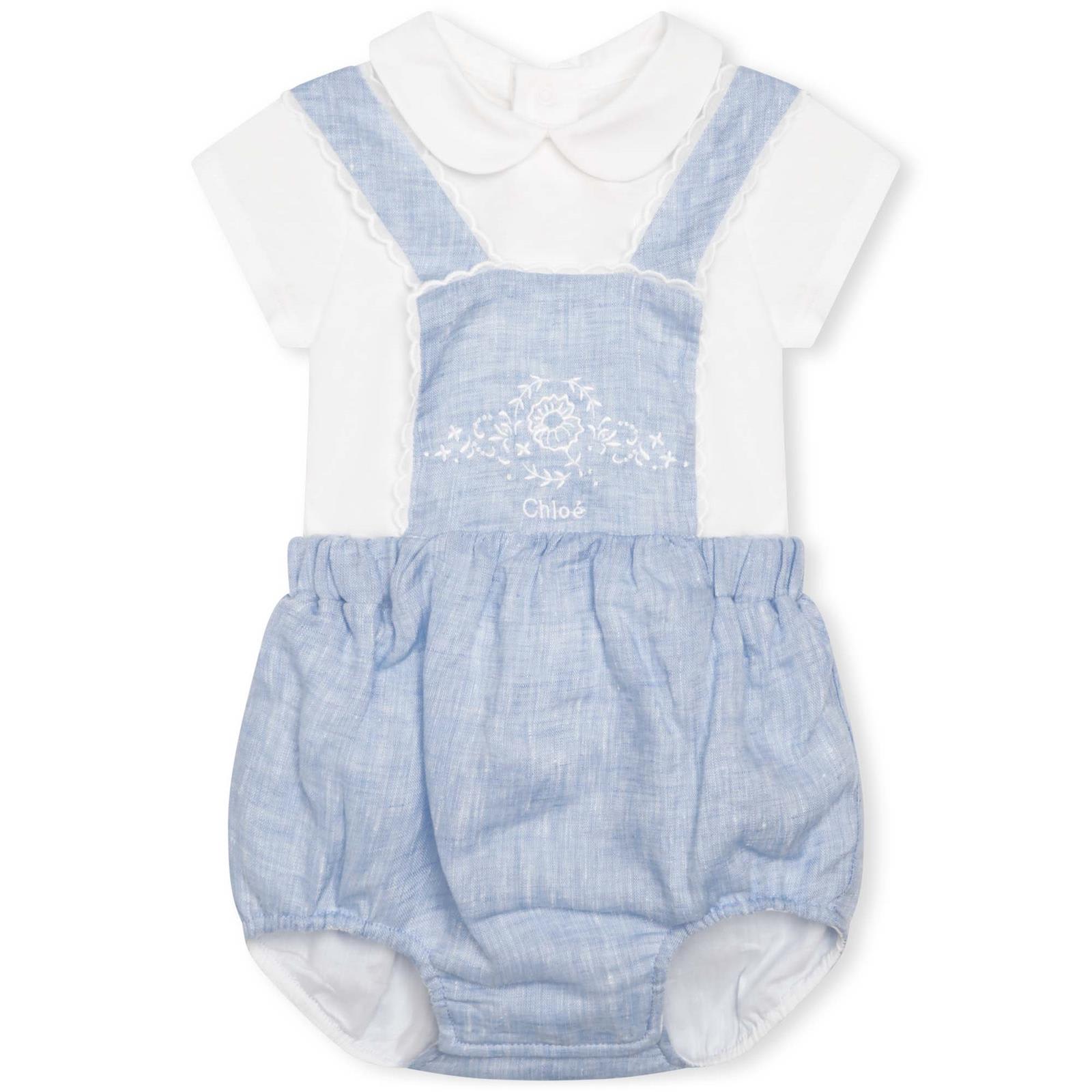 CHLOÉ ONESIE AND T-SHIRT SET WITH EMBROIDERY