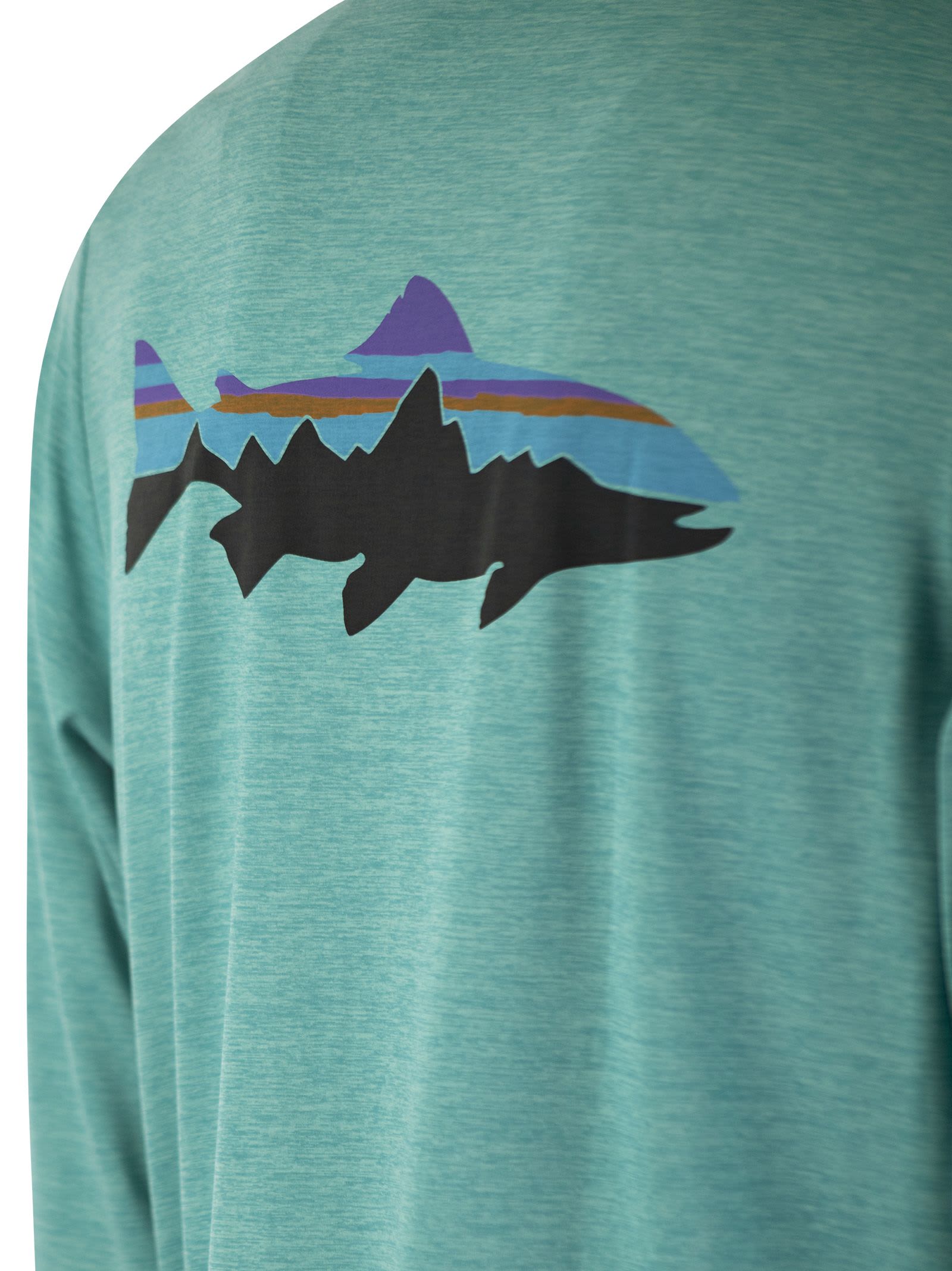 Shop Patagonia Long-sleeved T-shirt With Logo In Water Green