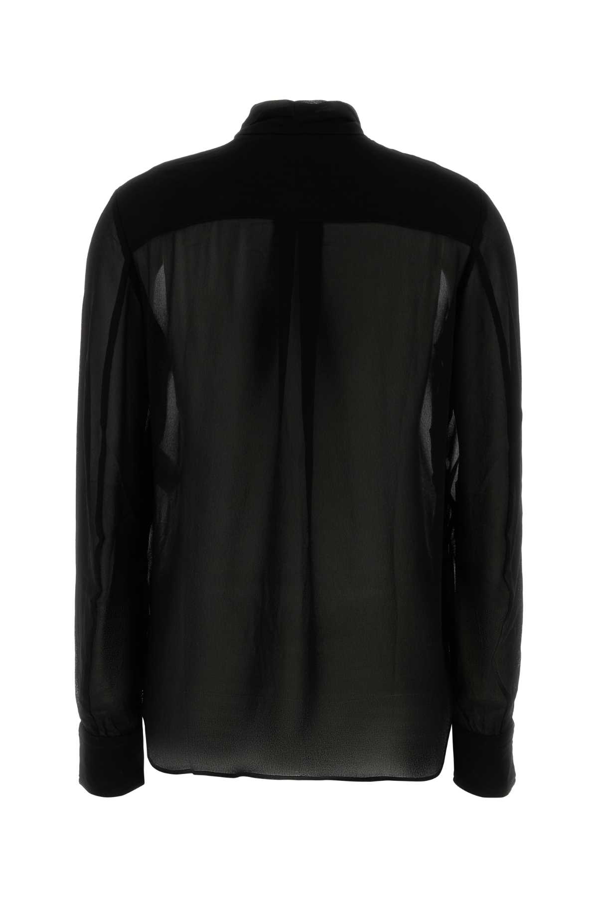 Isabel Marant Elaura Blouse With Scarf Detail And Cuffs In Black