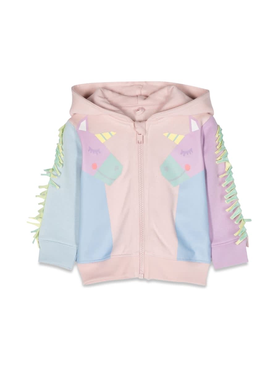 Shop Stella Mccartney Unicorns Zipper Hoodie In Multicolour