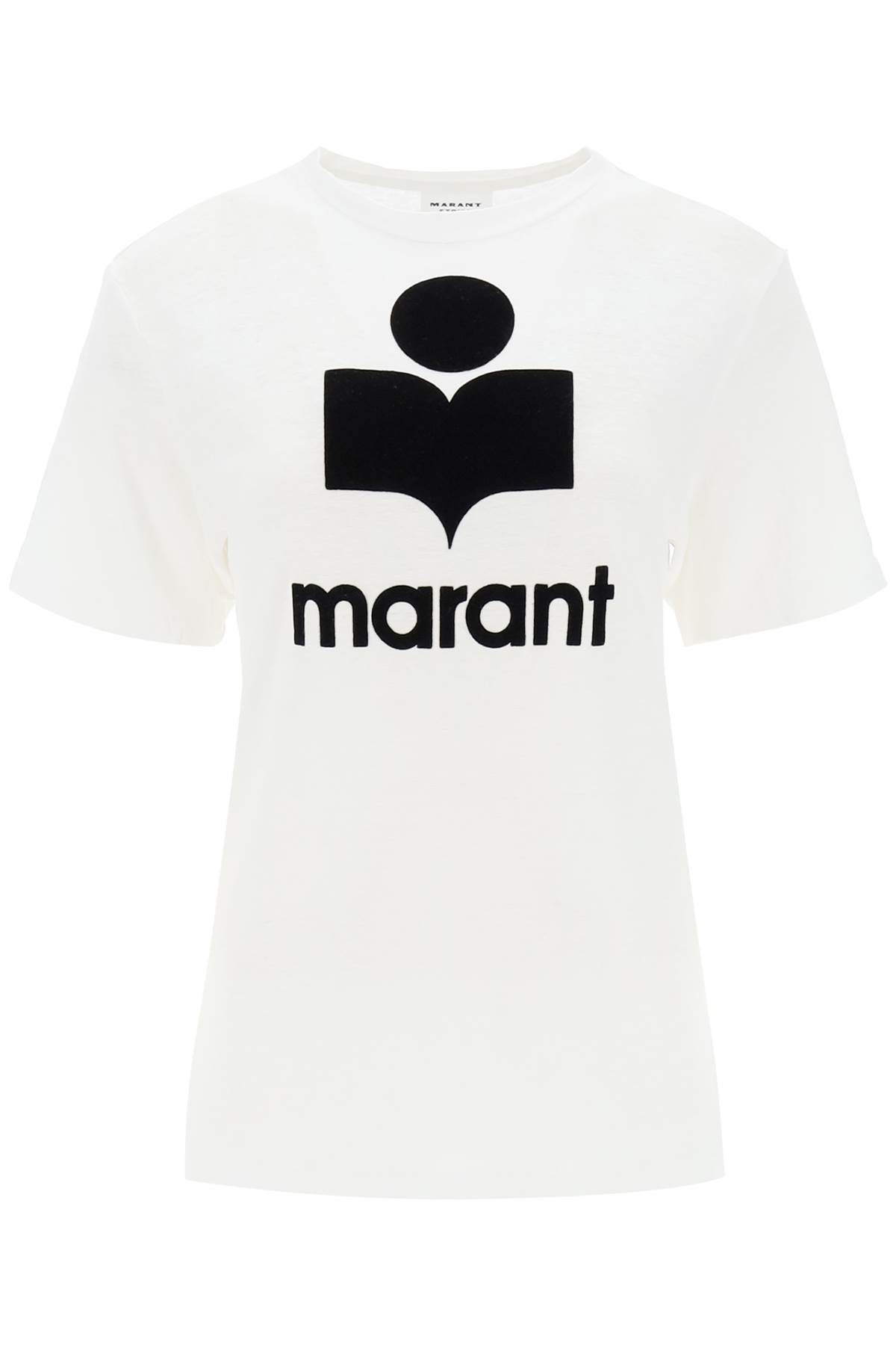 Shop Marant Etoile Zewel T-shirt With Flocked Logo In White (white)
