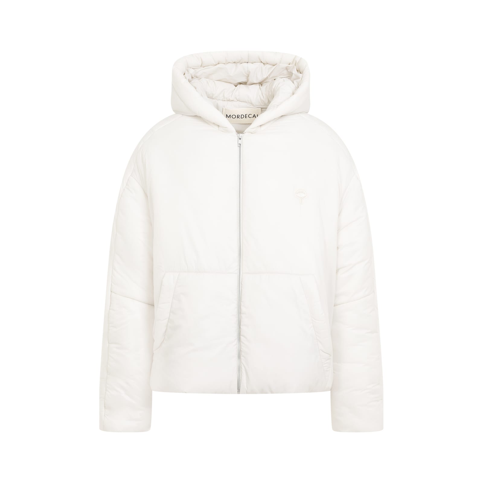 Shop Mordecai Padded Hooded Nylon Jacket In Ivory